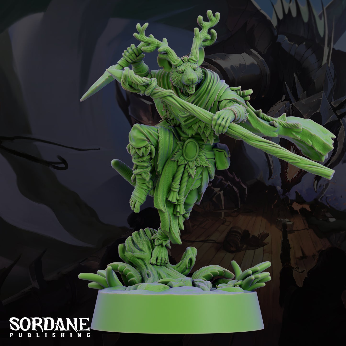 Mushjiwi Druid DND Miniature TTRPG Resin Figure 25mm Base