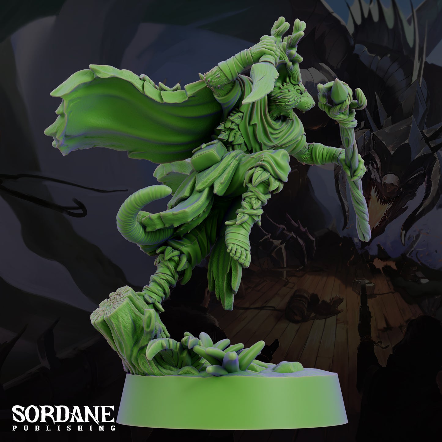 Mushjiwi Druid DND Miniature TTRPG Resin Figure 25mm Base