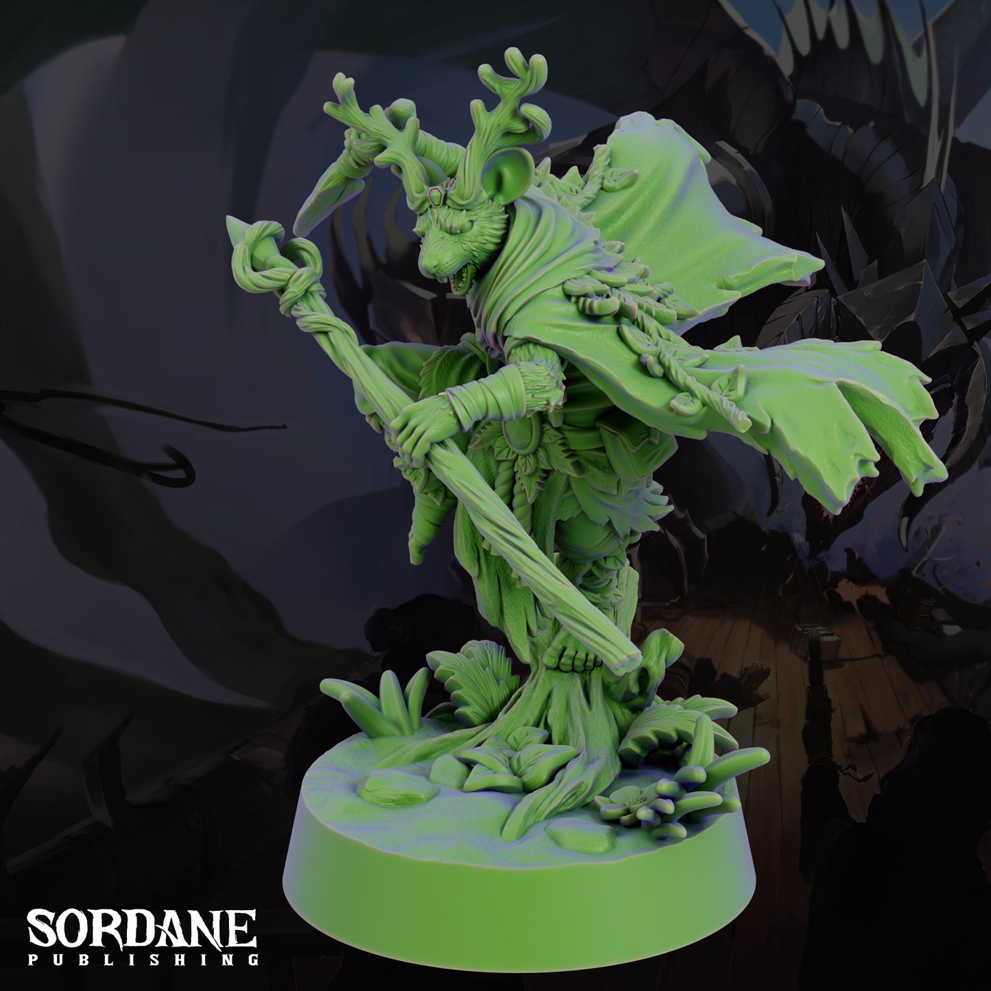 Mushjiwi Druid DND Miniature TTRPG Resin Figure 25mm Base