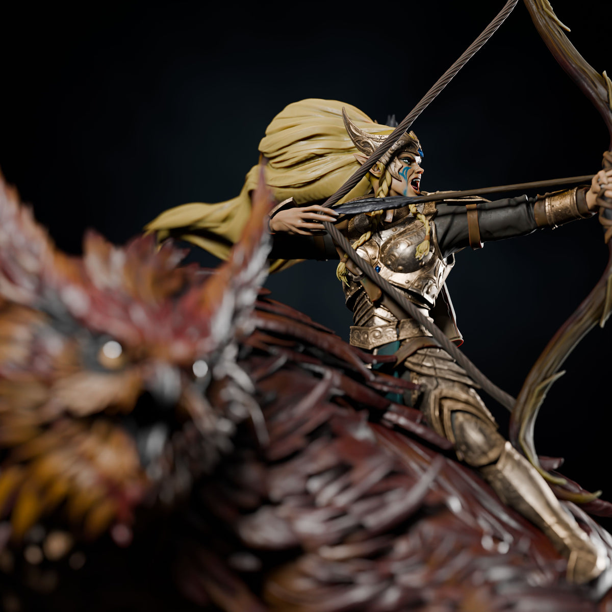 Owl Bear Rider DND TTRPG Resin Model 50mm Base