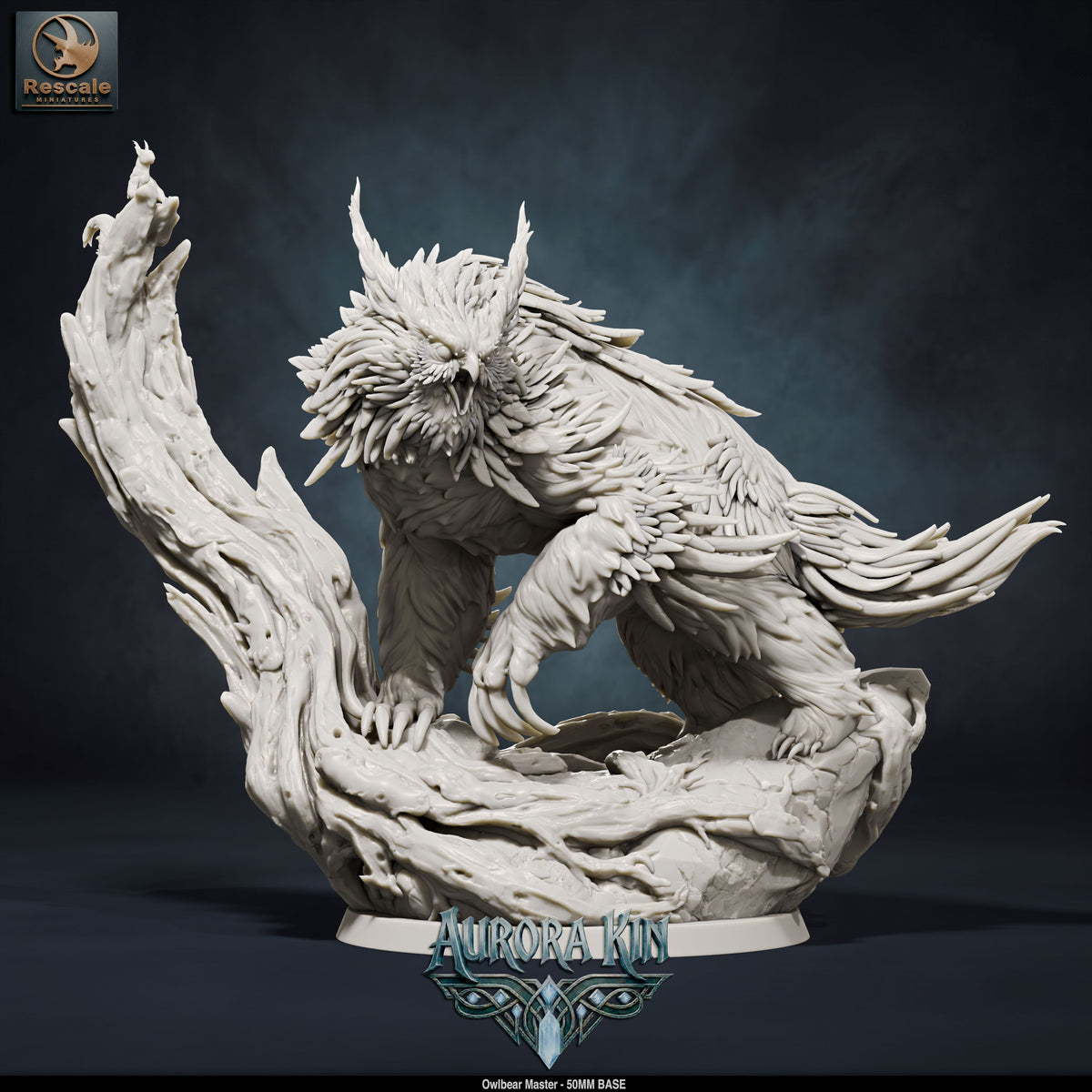 Owl Bear Rider DND TTRPG Resin Model 50mm Base