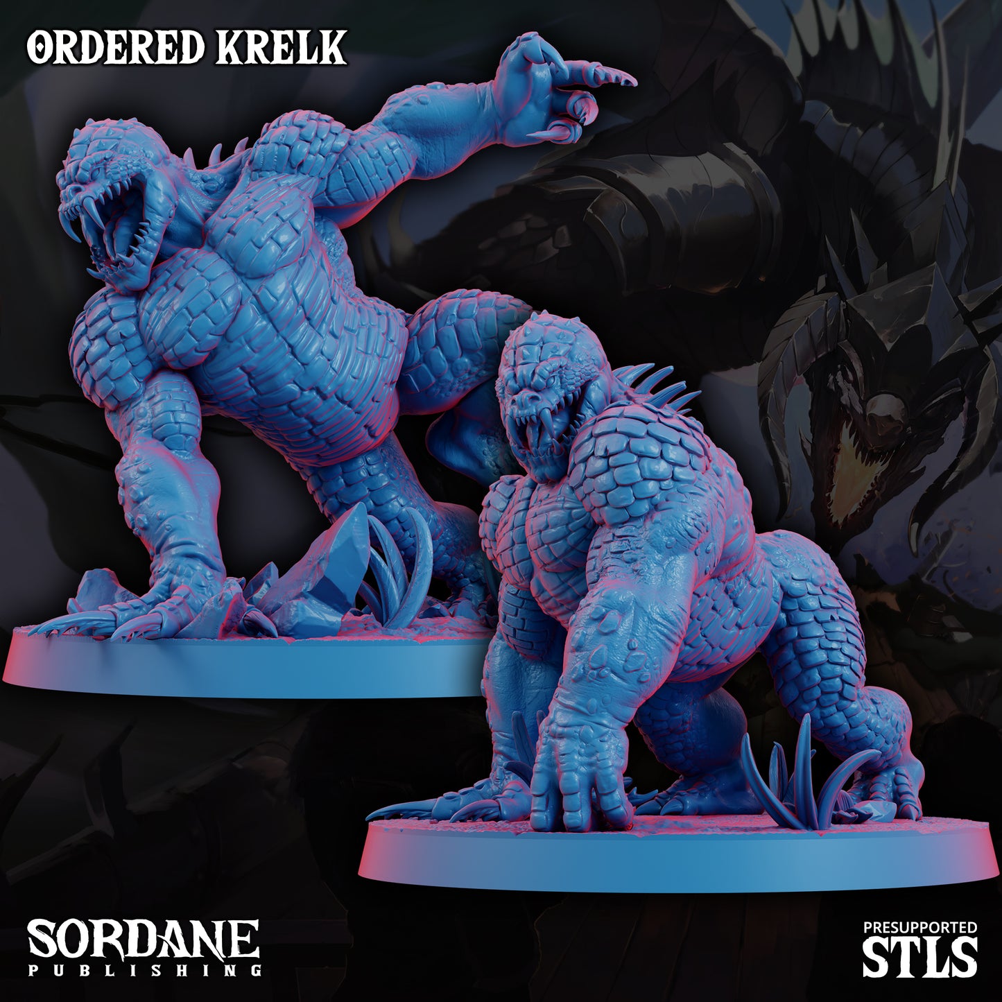 Ordered Krelk DND TTRPG Resin Model 75mm Base