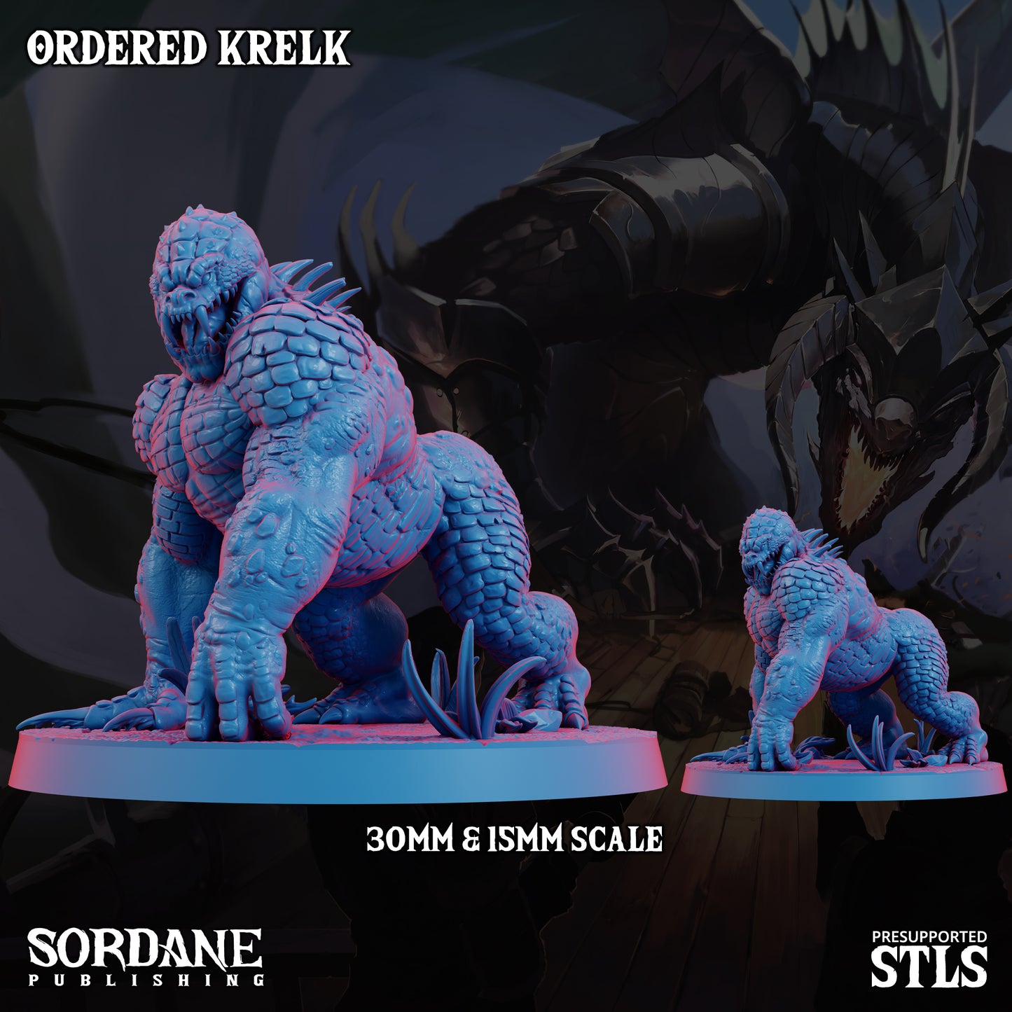 Ordered Krelk DND TTRPG Resin Model 75mm Base