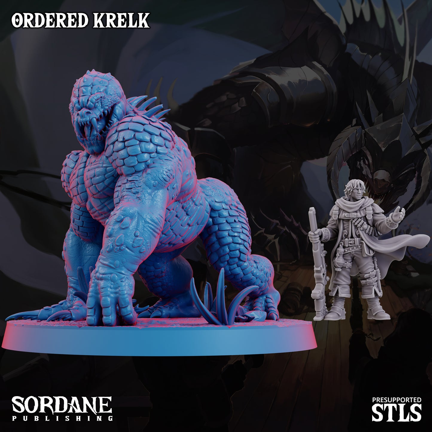 Ordered Krelk DND TTRPG Resin Model 75mm Base