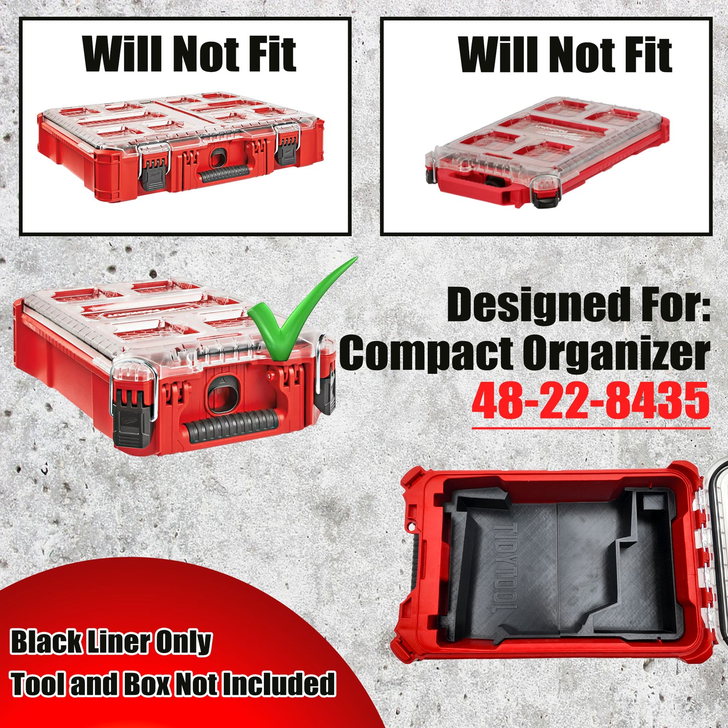 M12 Pin Nailer Organizer for Milwaukee Compact Packout