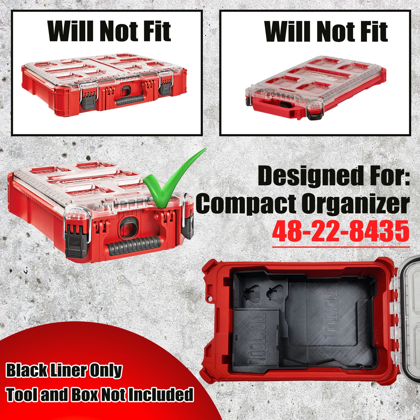 M12 Crown Stapler Organizer for Milwaukee Compact Packout