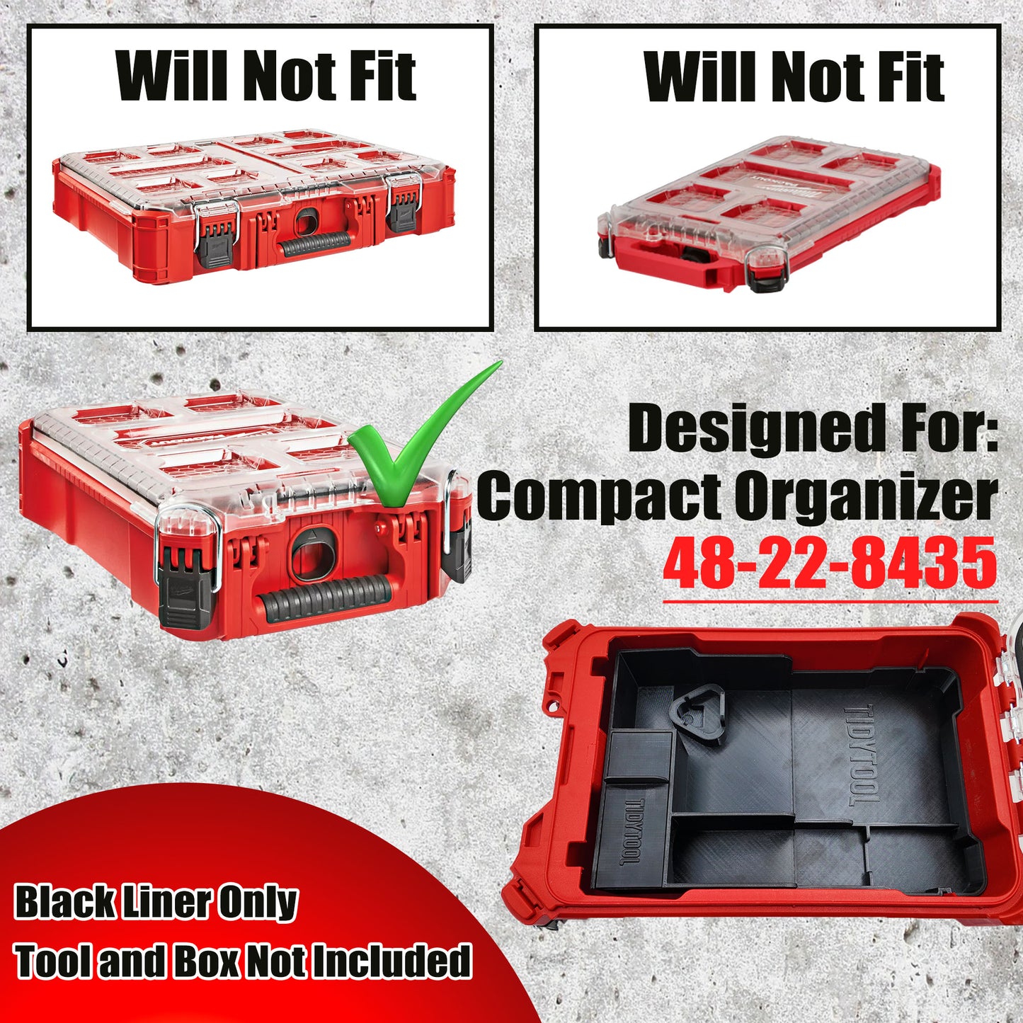 M12 Fuel Jigsaw Organizer for Milwaukee Compact Packout