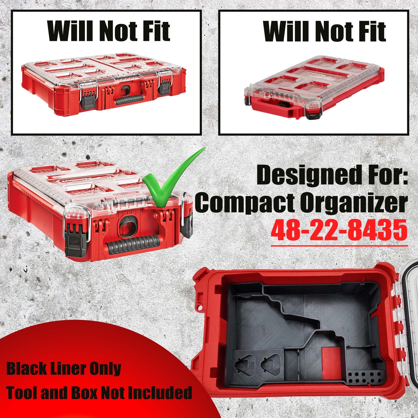 M12 Fuel Drill Driver Organizer For Milwaukee Compact Packout
