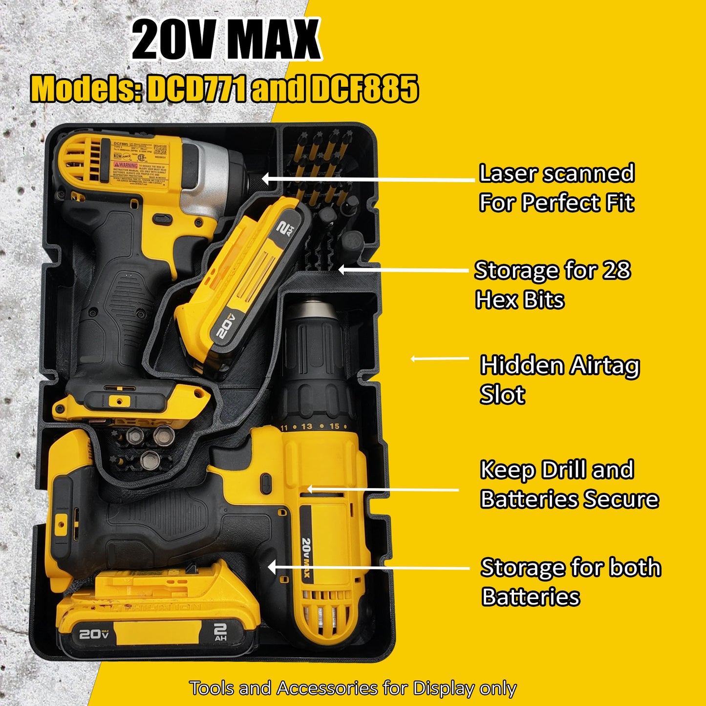 Dewalt 20V Max Drill Set Organizer for Dewalt Deep Compact Organizer