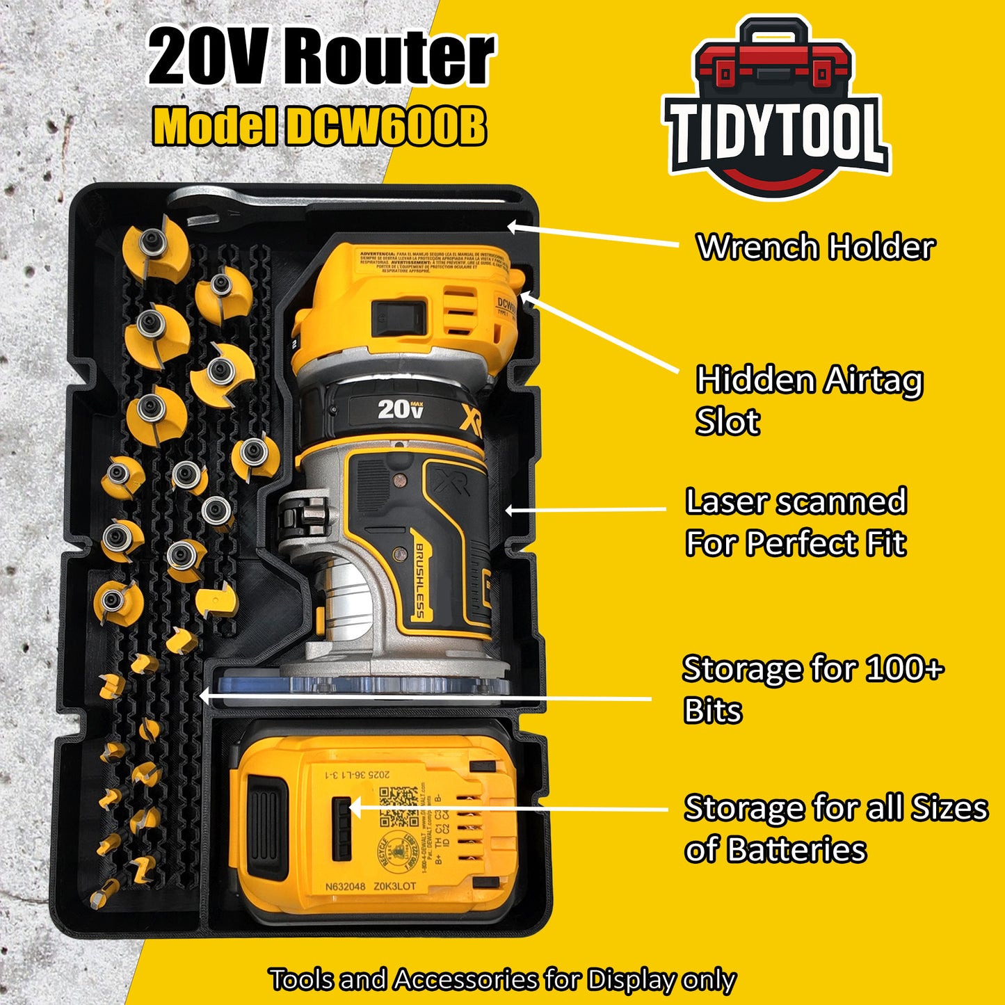 Dewalt 20V Router Insert Organizer Tray For Dewalt Deep Compact