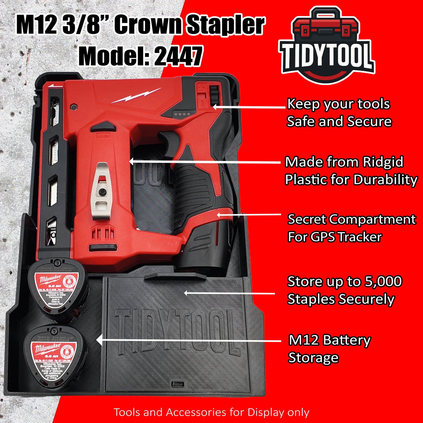 M12 Crown Stapler Organizer for Milwaukee Compact Packout