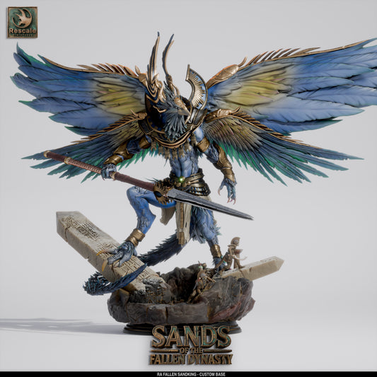 Ra Fallen Sand King | Undead Desert Monarch | Resin Tabletop RPG Figure | Large Custom Base