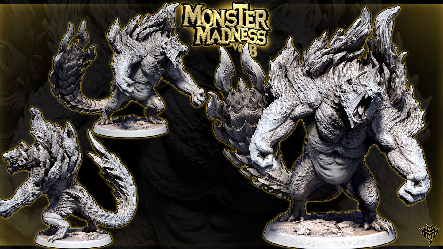 Raging Ursine Bear Monster DND Miniature TTRPG Resin Figure 75mm Base