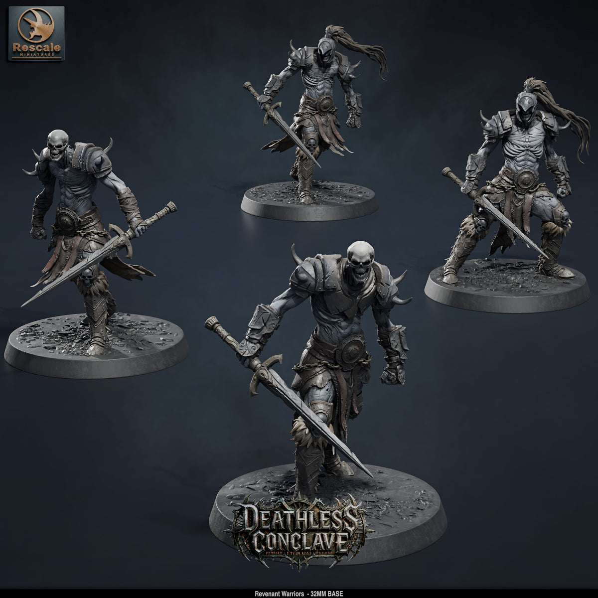 Revenant Warriors DND TTRPG Resin Miniatures 32mm Base