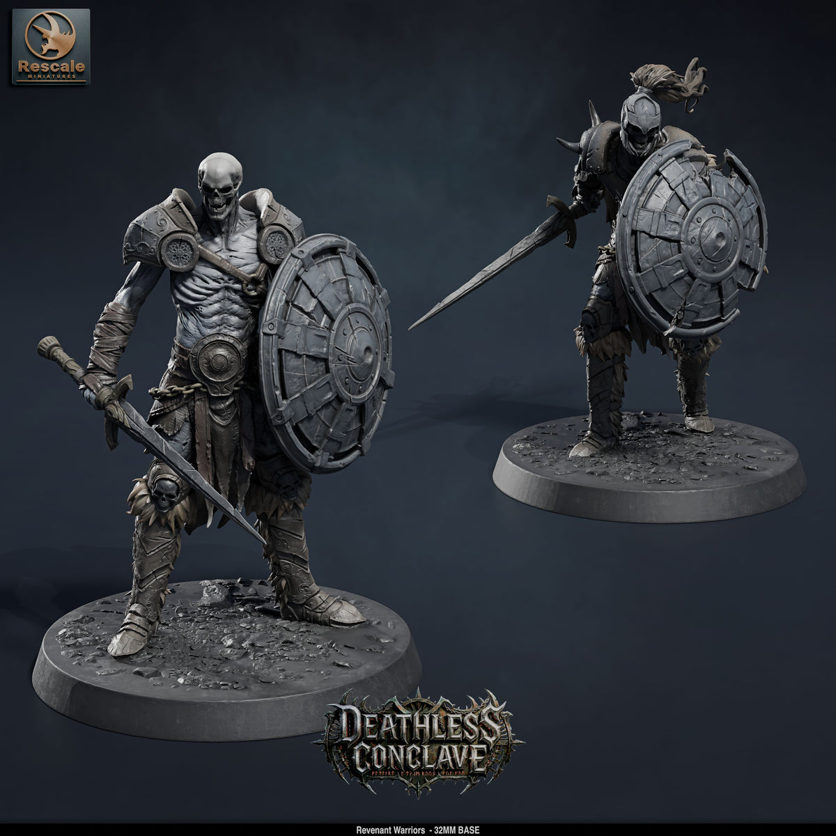 Revenant Warriors DND TTRPG Resin Miniatures 32mm Base