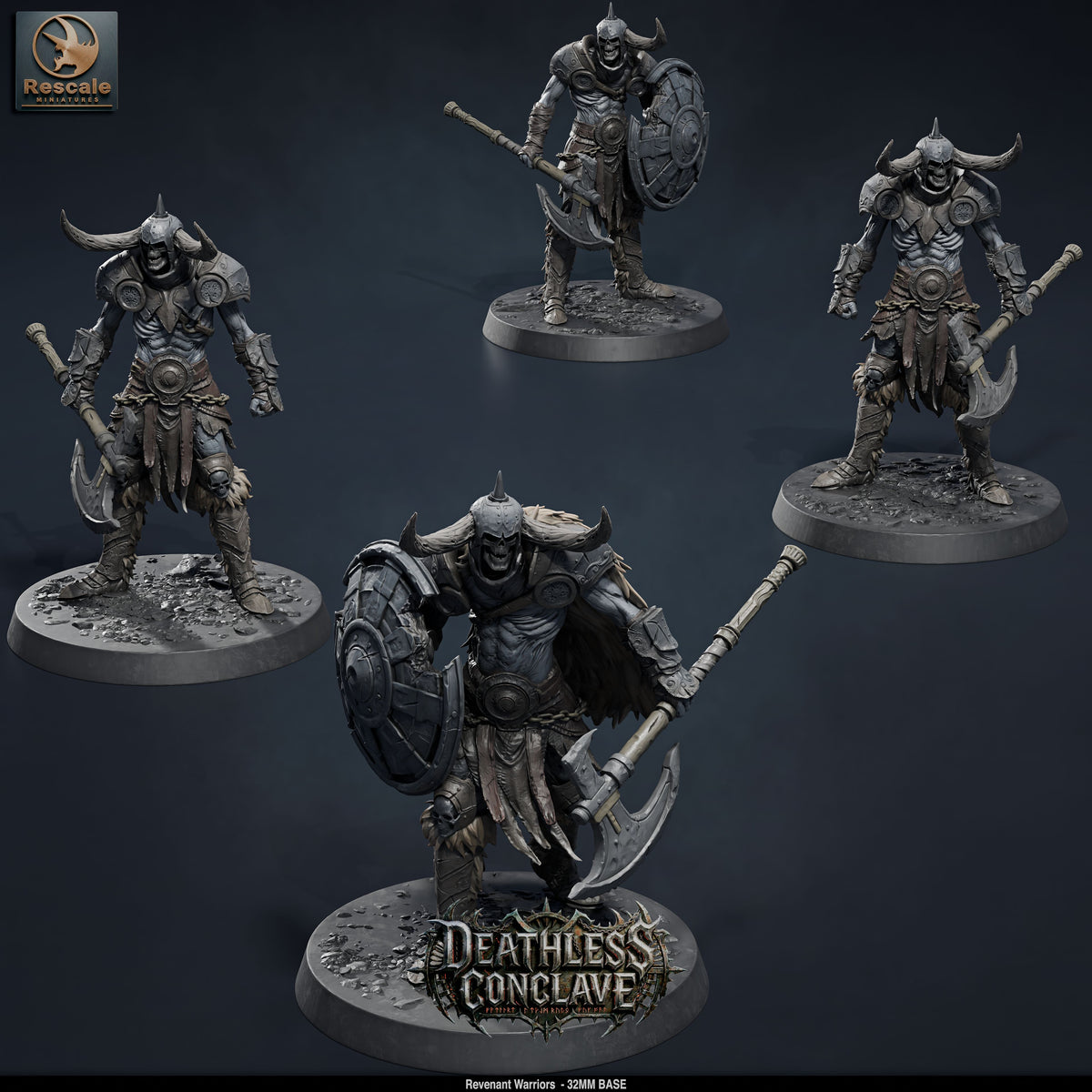 Revenant Warriors DND TTRPG Resin Miniatures 32mm Base