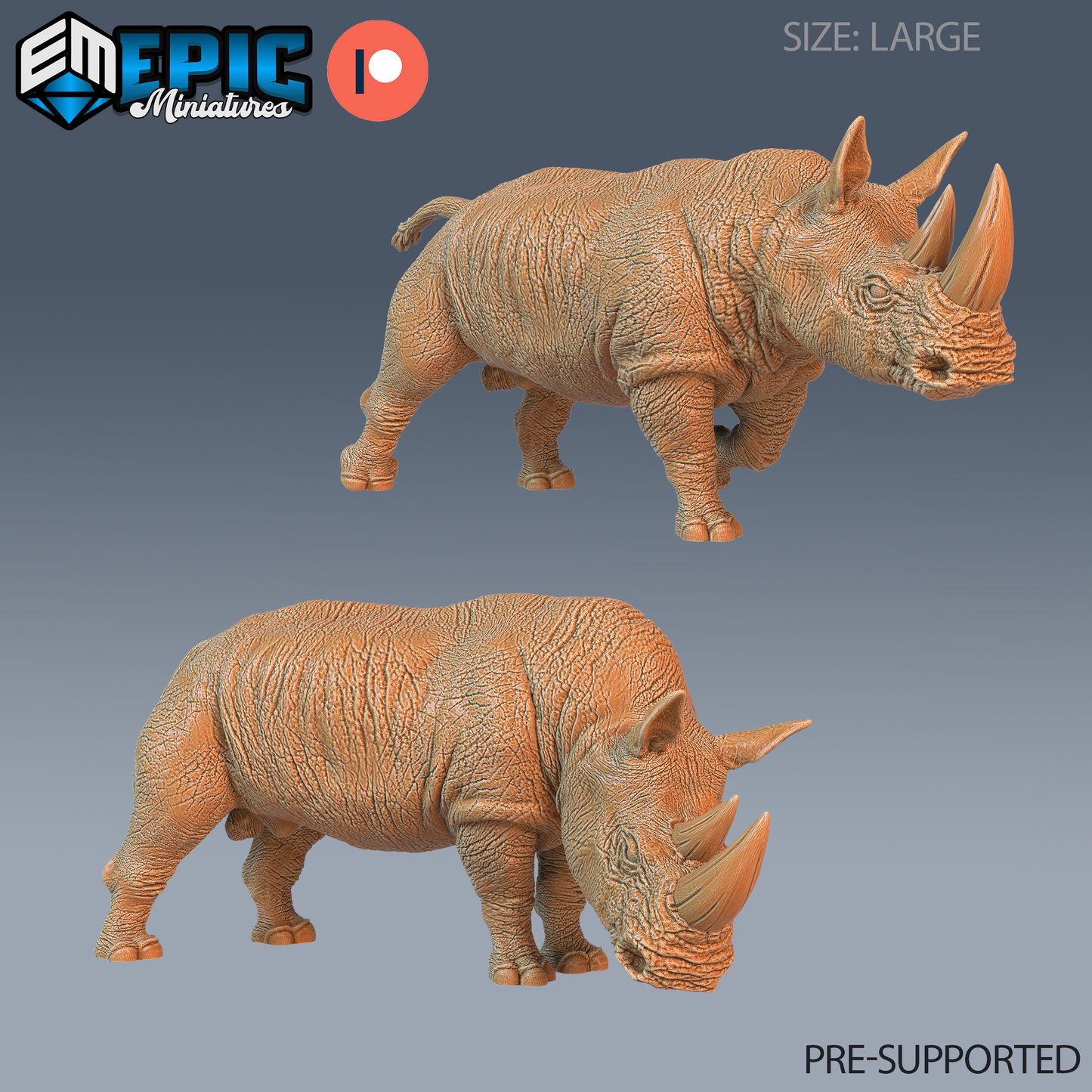 Rhino DND TTRPG Resin Model 51mm Base