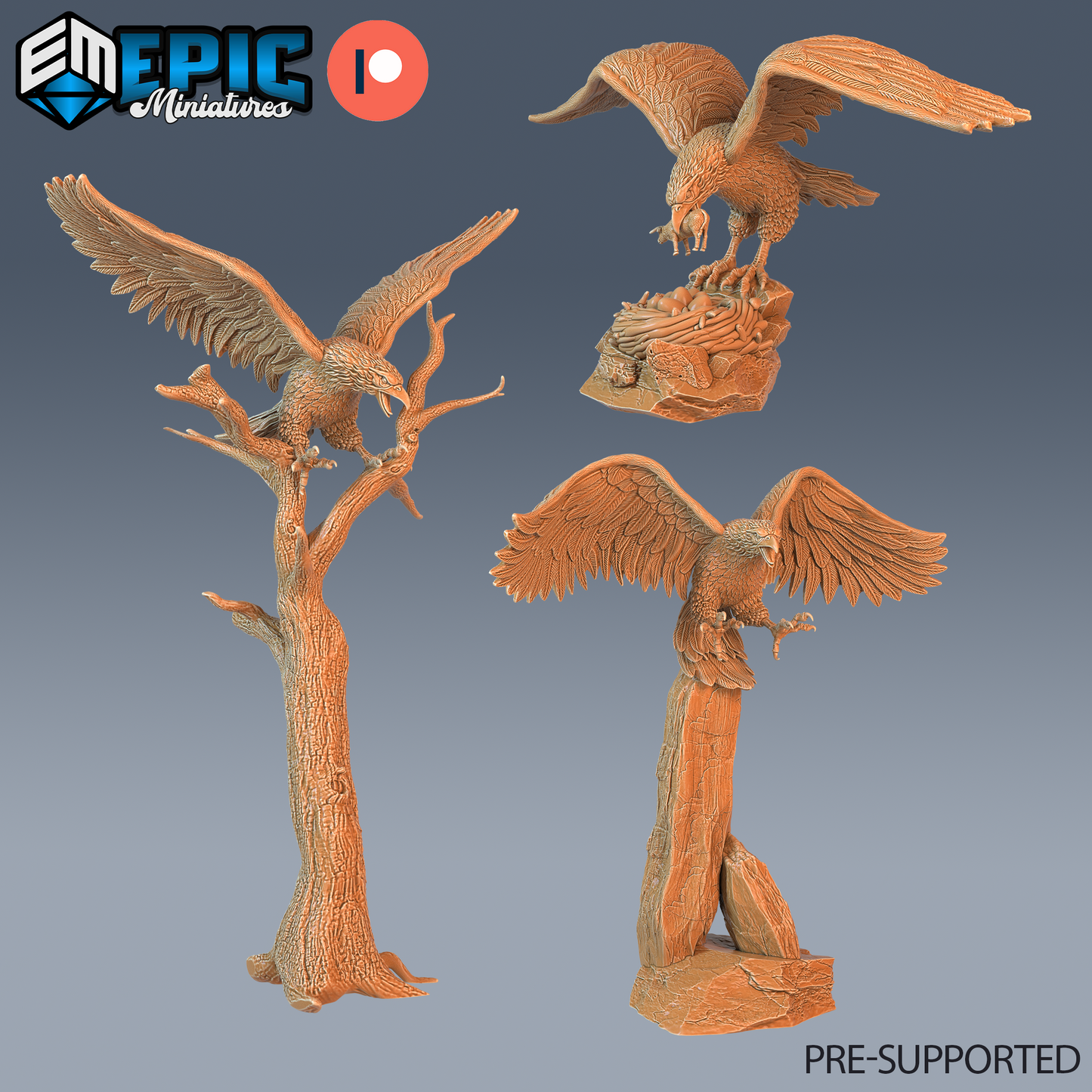 Roc Giant Bird DND Miniature TTRPG Resin Figure 25mm 50mm 75mm Base