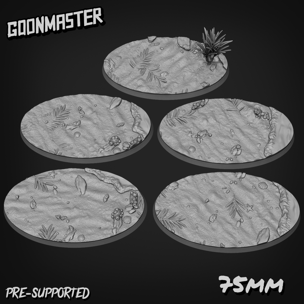 Sandy Beach Bases DND TTRPG Resin Bases 25mm 170mm