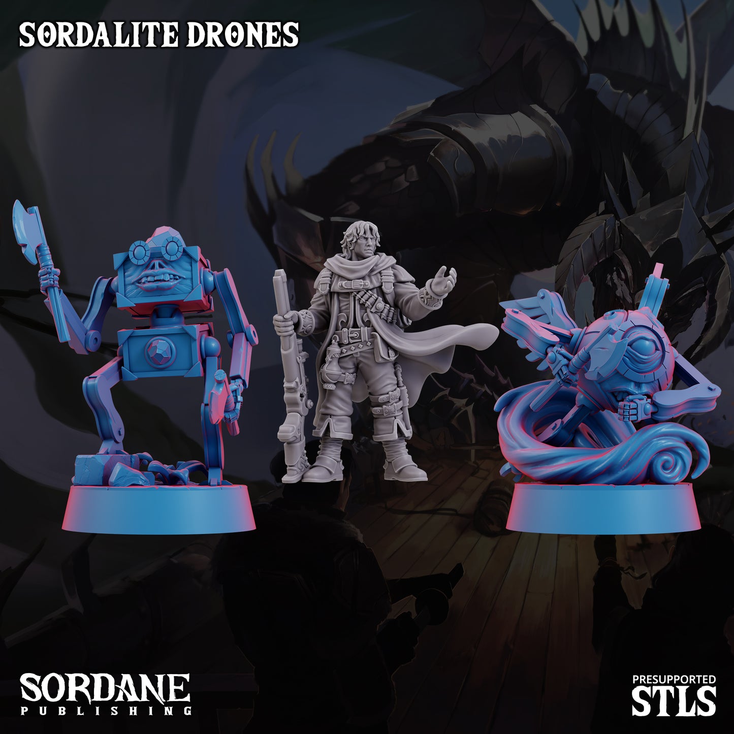 Drone Pack DND Miniatures TTRPG Resin Figures 25mm Base