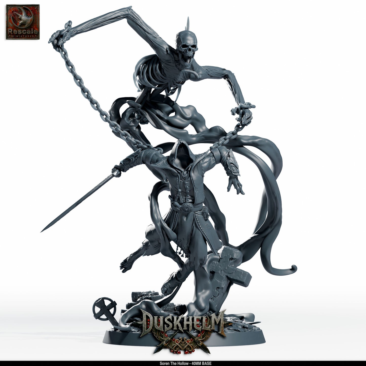 Soren the Hollow Undead Knight DND Miniature TTRPG Resin Figure 40mm Base