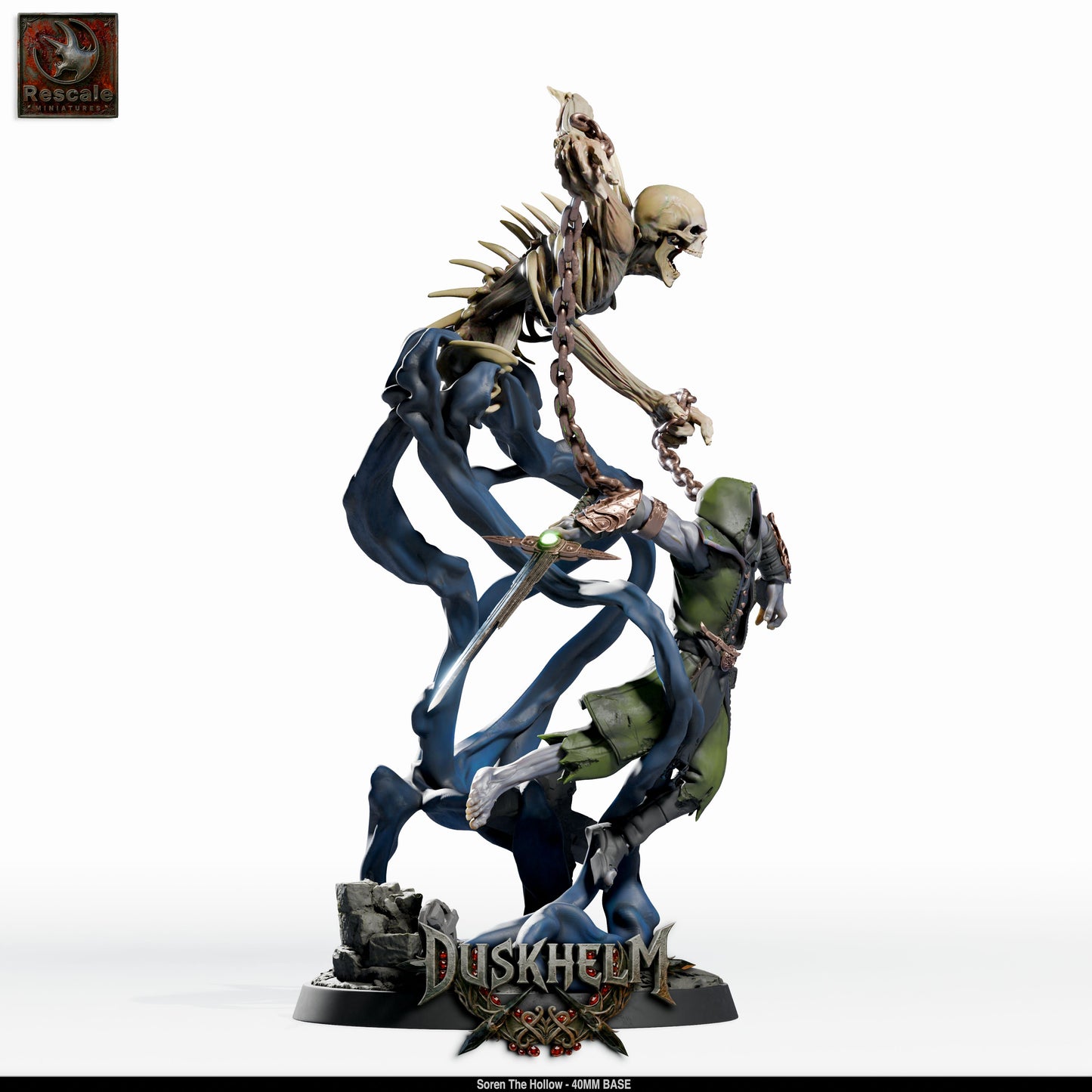 Soren the Hollow Undead Knight DND Miniature TTRPG Resin Figure 40mm Base