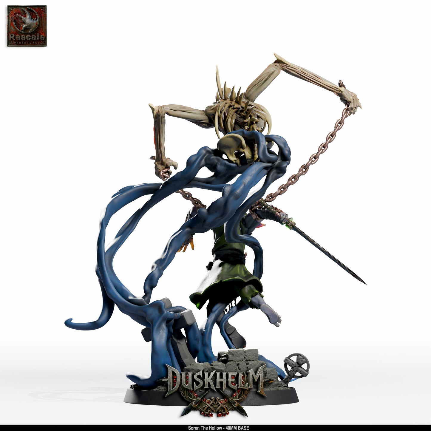 Soren the Hollow Undead Knight DND Miniature TTRPG Resin Figure 40mm Base