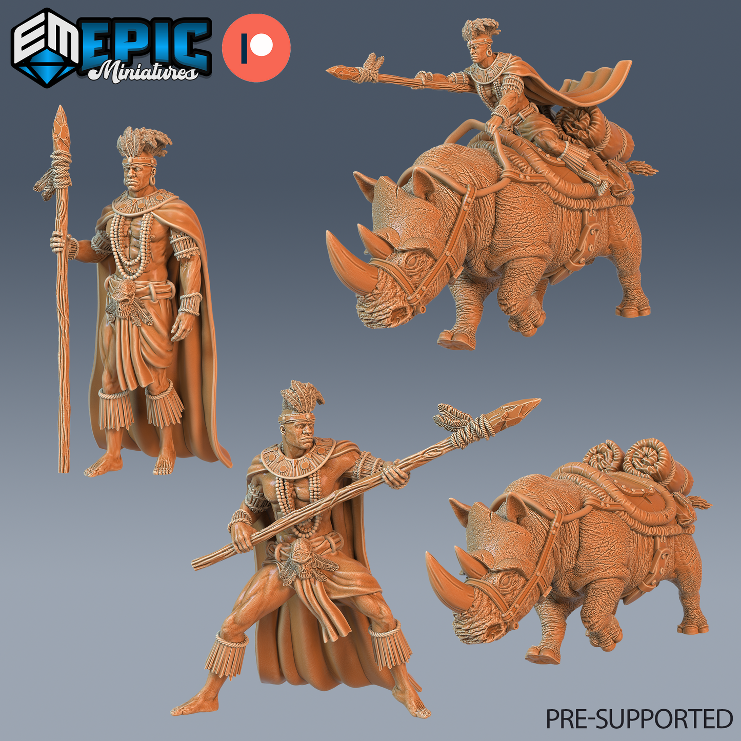 Spear Warrior DND Miniature TTRPG Resin Figure 25mm Base