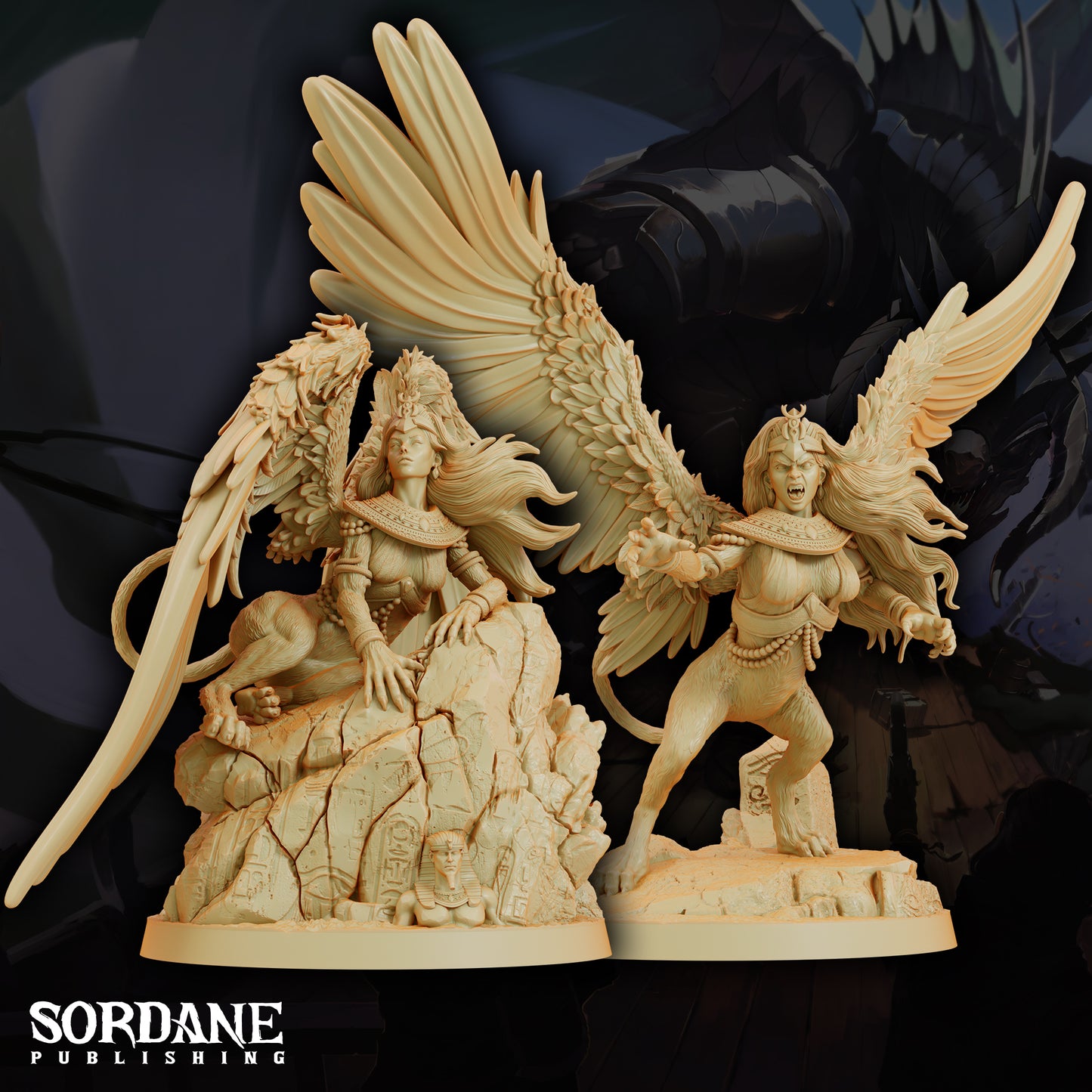 Sphinx DND Miniature TTRPG Resin Figure 75mm Base