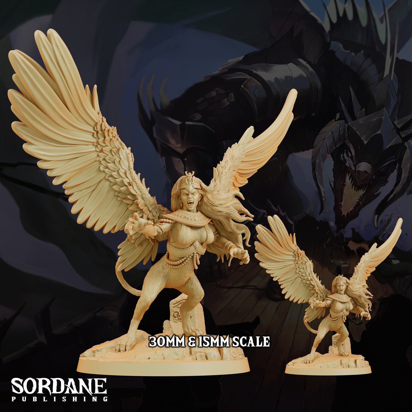 Sphinx DND Miniature TTRPG Resin Figure 75mm Base