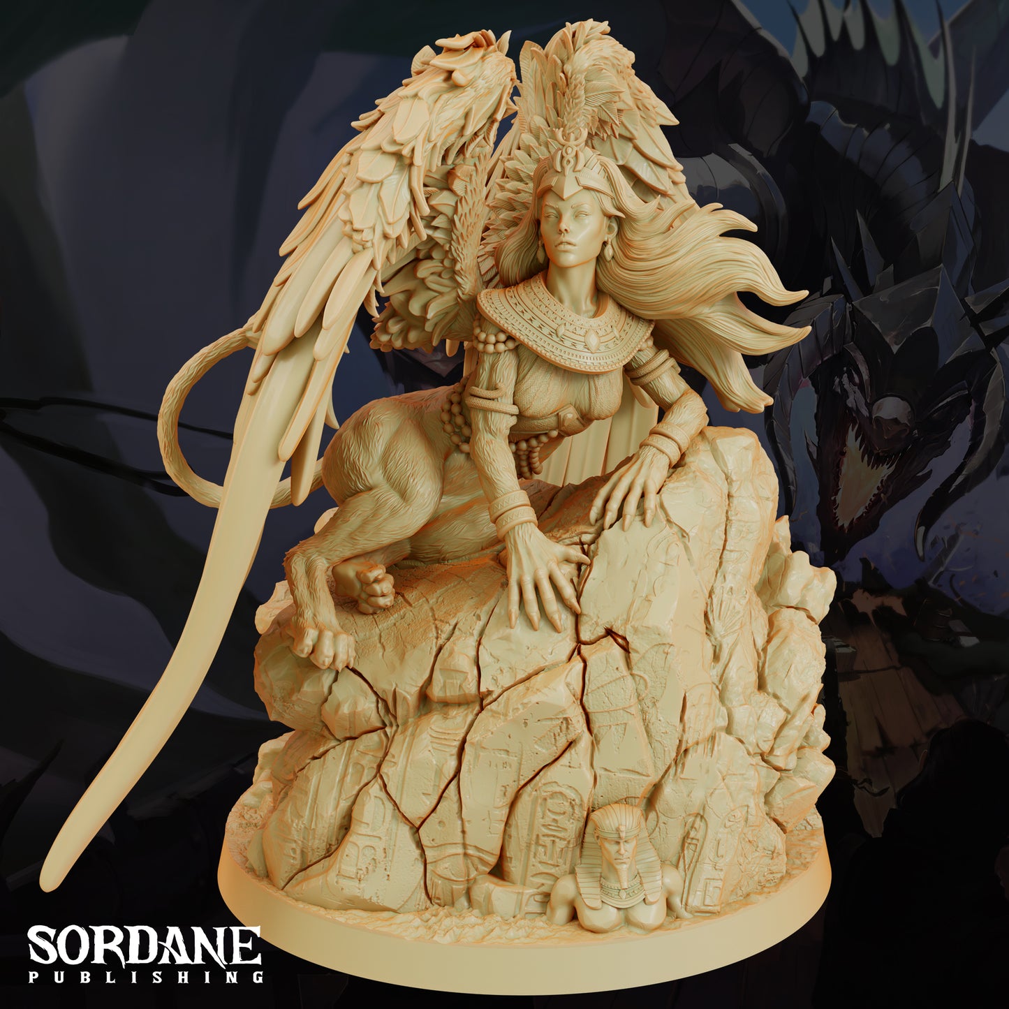 Sphinx DND Miniature TTRPG Resin Figure 75mm Base
