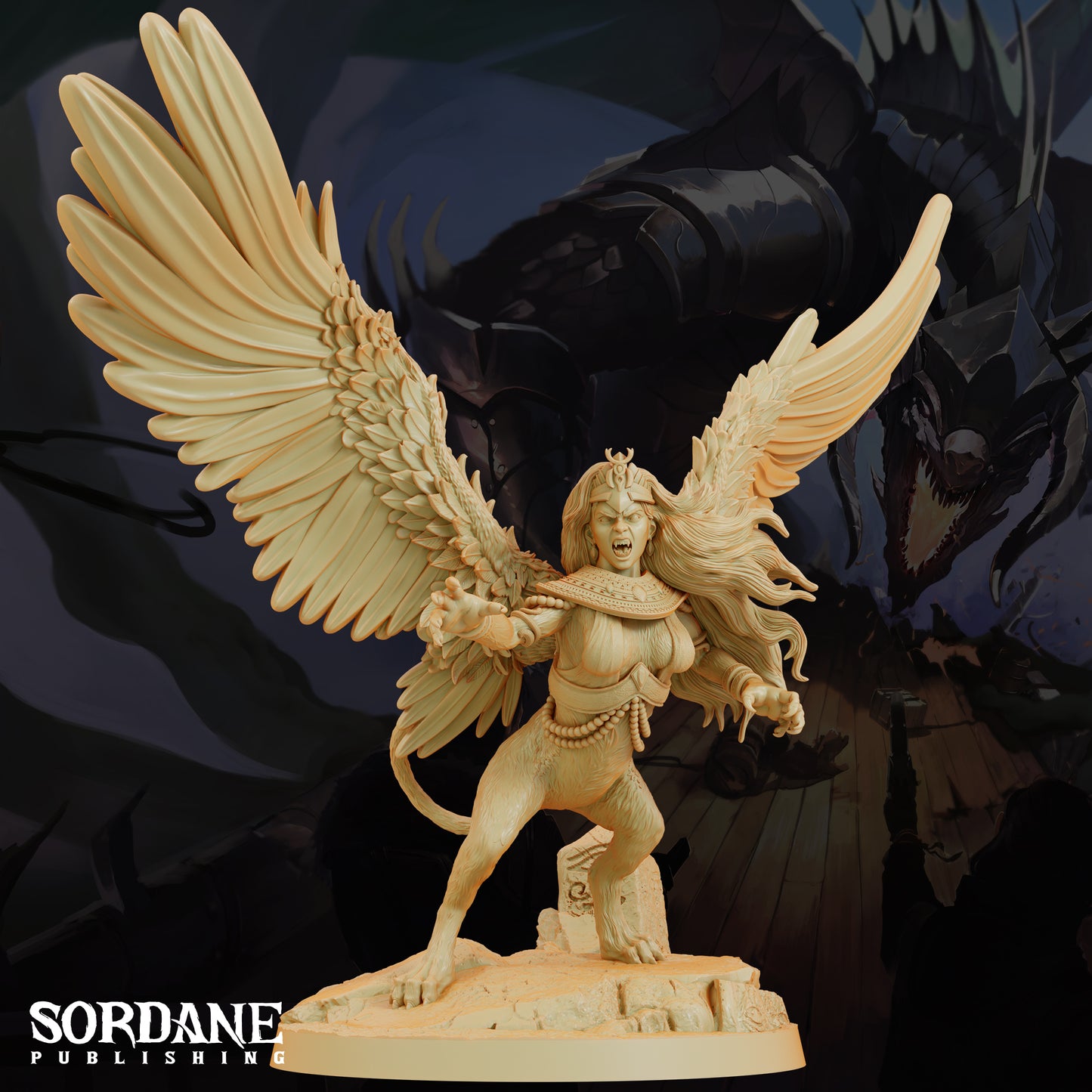Sphinx DND Miniature TTRPG Resin Figure 75mm Base