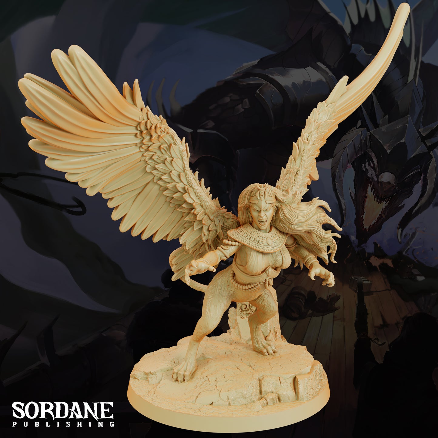 Sphinx DND Miniature TTRPG Resin Figure 75mm Base