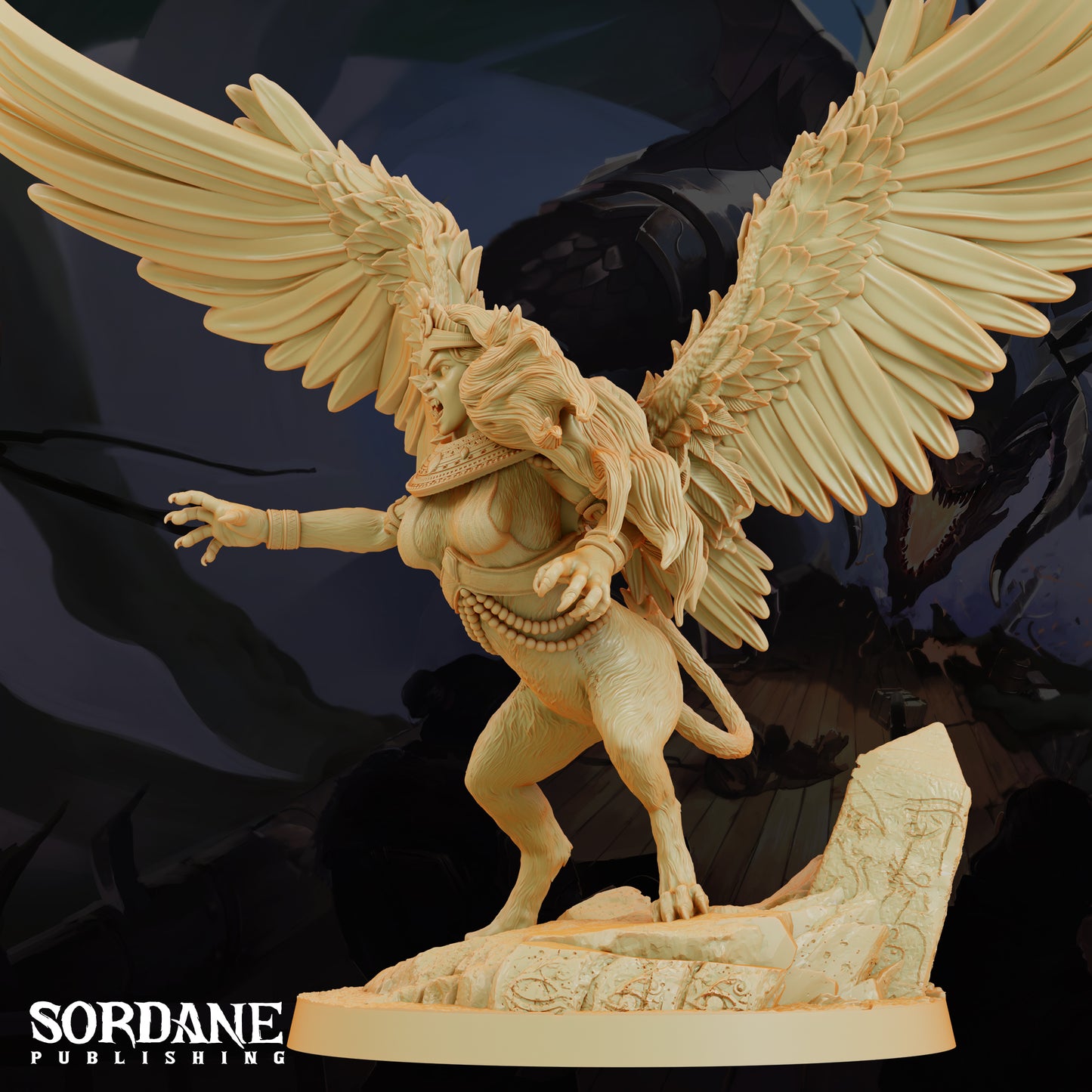 Sphinx DND Miniature TTRPG Resin Figure 75mm Base