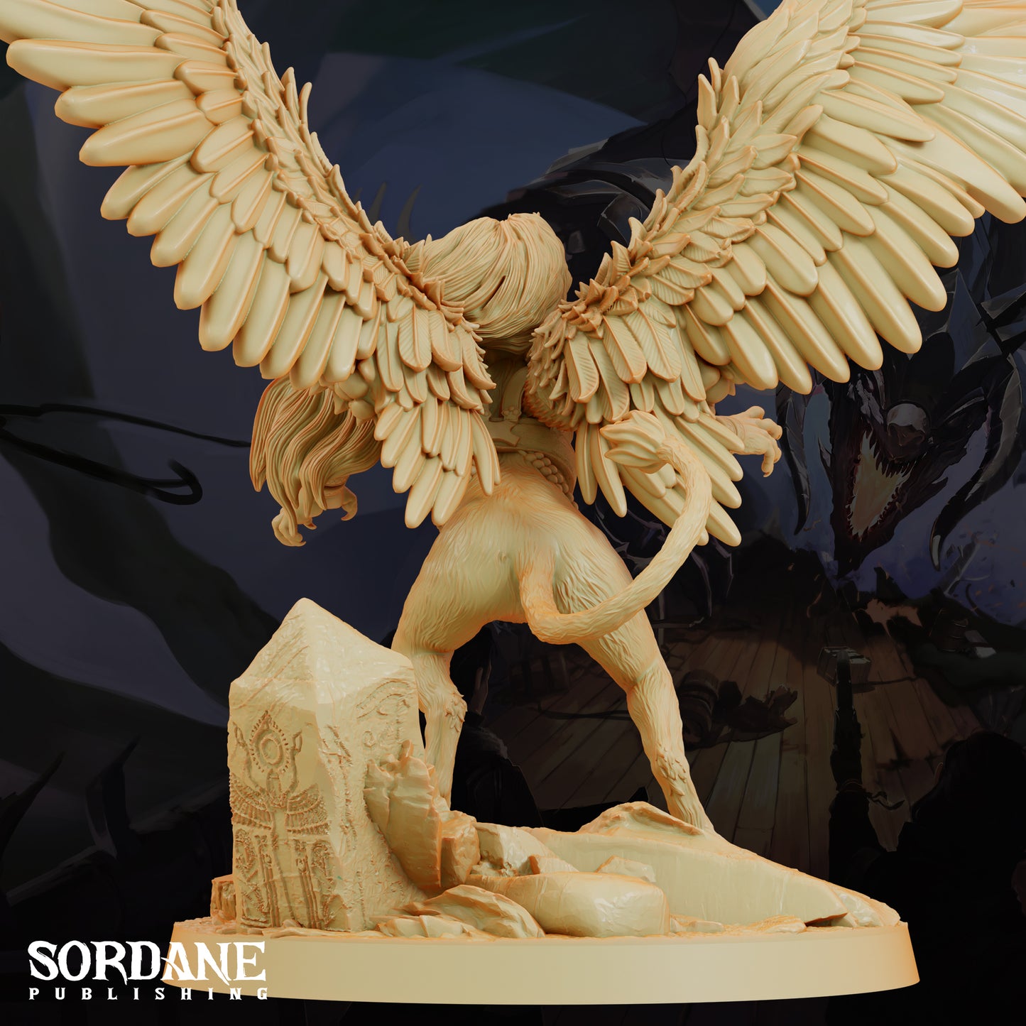 Sphinx DND Miniature TTRPG Resin Figure 75mm Base