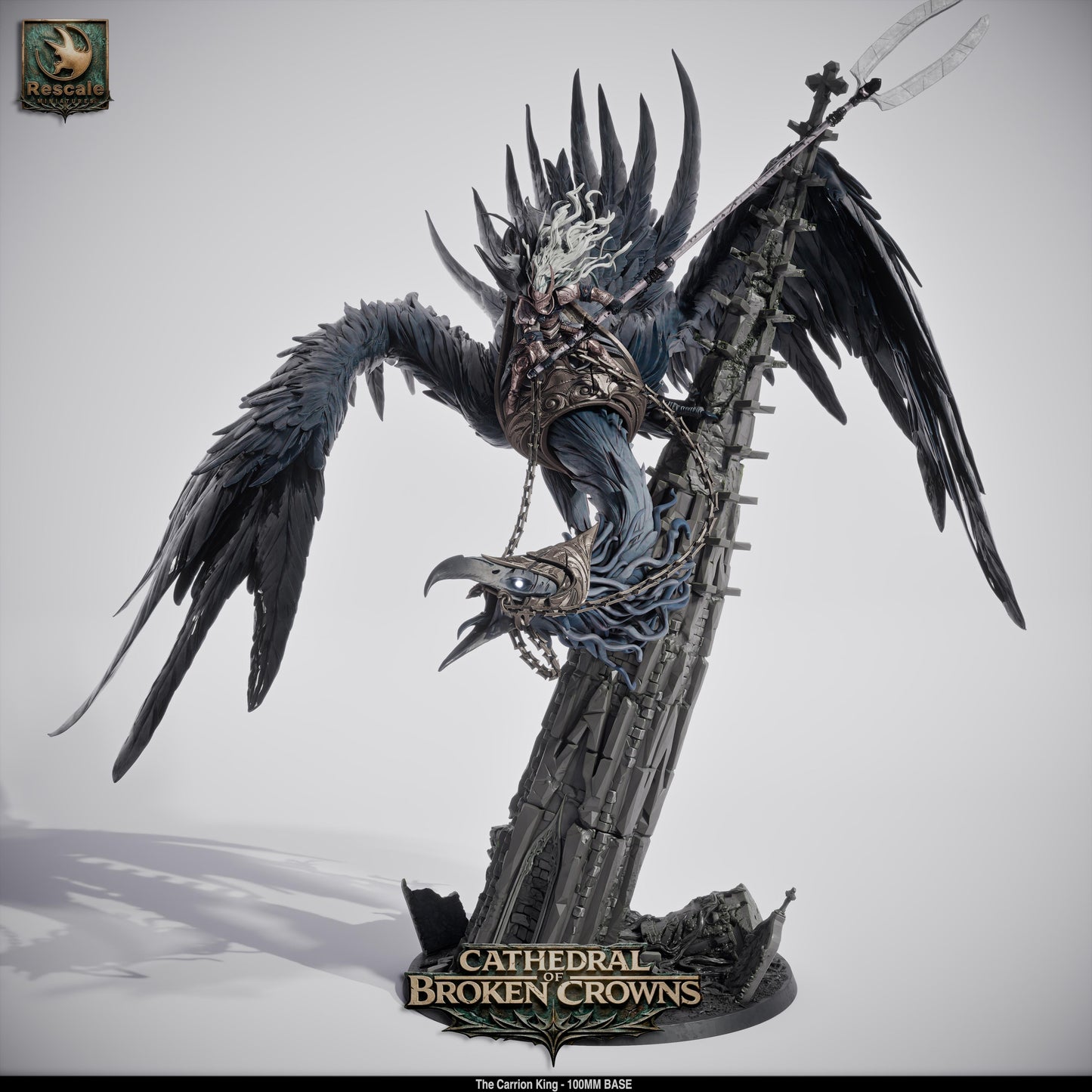 Carrion King Undead Beast King DND Miniature TTRPG Resin Figure 100mm Base