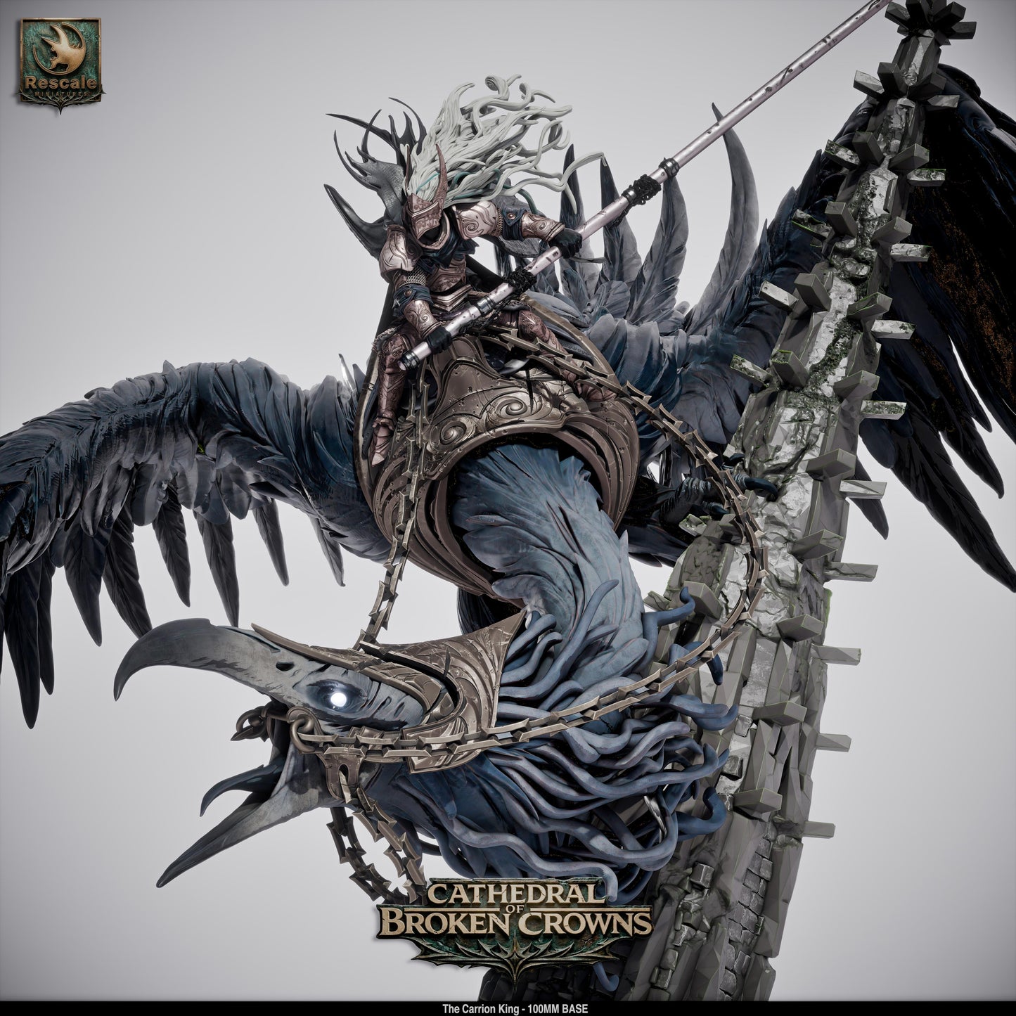 Carrion King Undead Beast King DND Miniature TTRPG Resin Figure 100mm Base