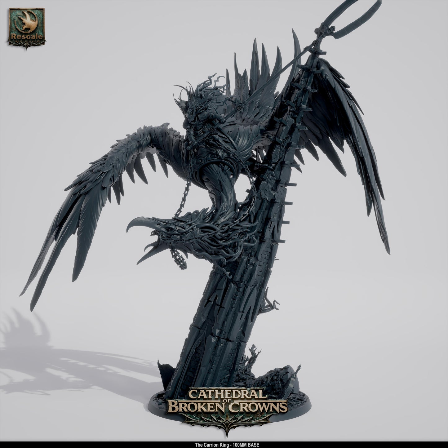 Carrion King Undead Beast King DND Miniature TTRPG Resin Figure 100mm Base