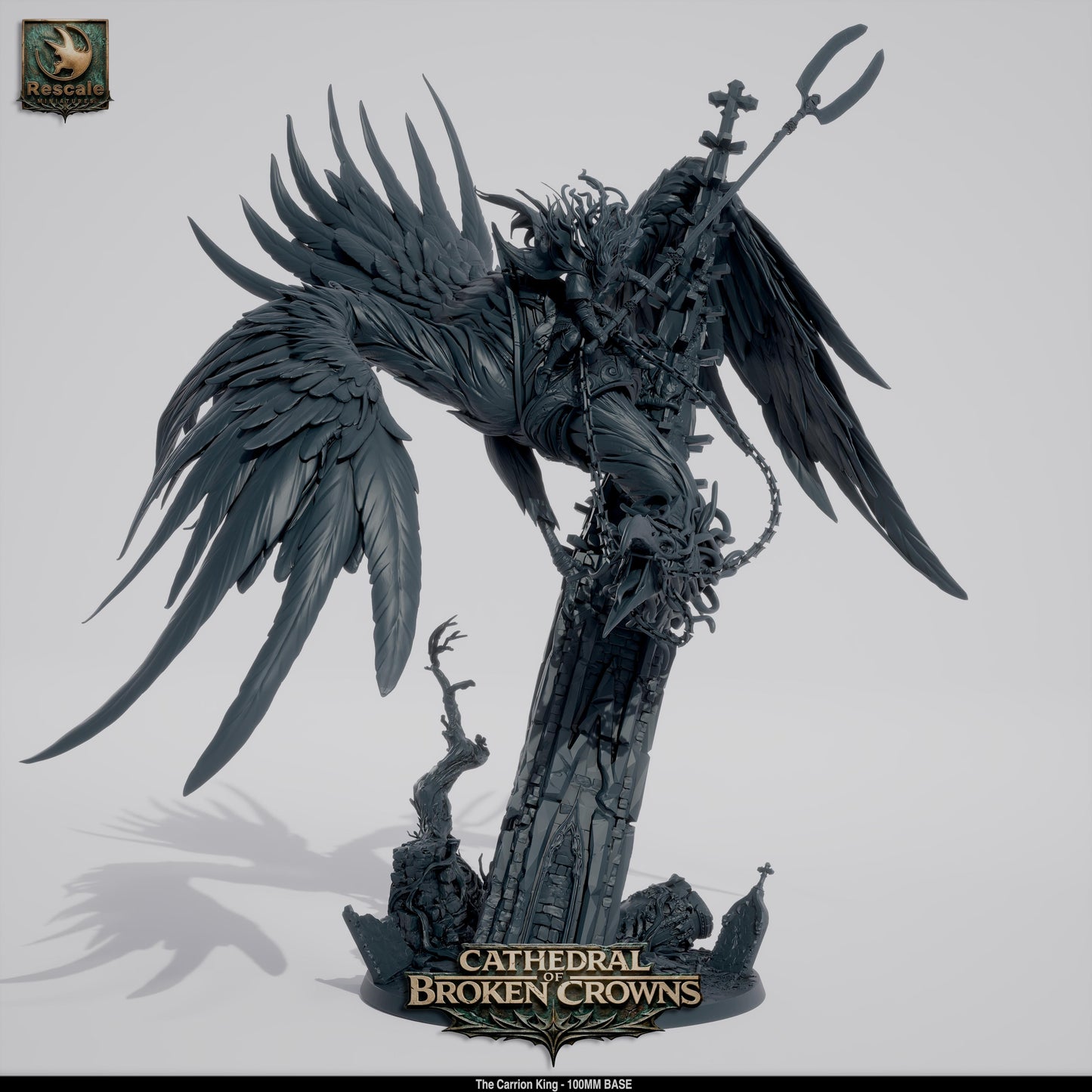 Carrion King Undead Beast King DND Miniature TTRPG Resin Figure 100mm Base