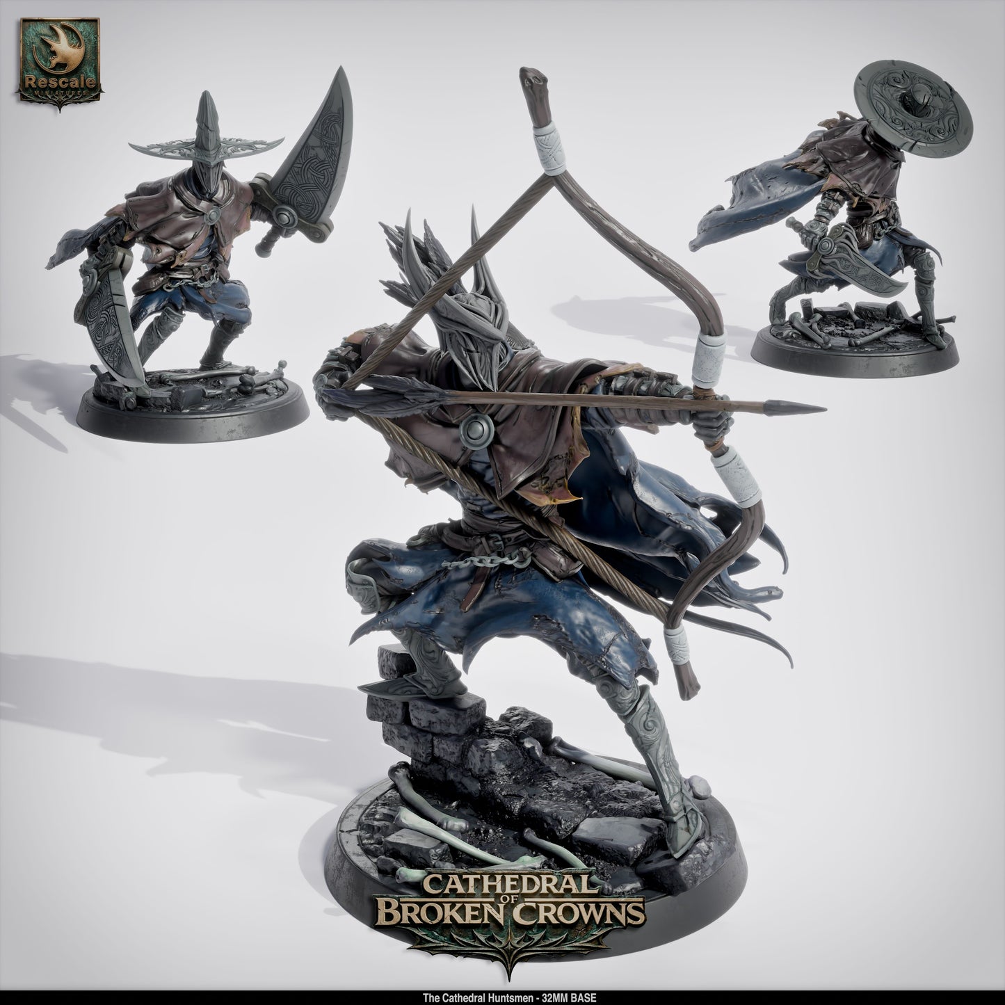Cathedral Huntsmen Gothic Hunters DND Miniature TTRPG Resin Figure 32mm Base