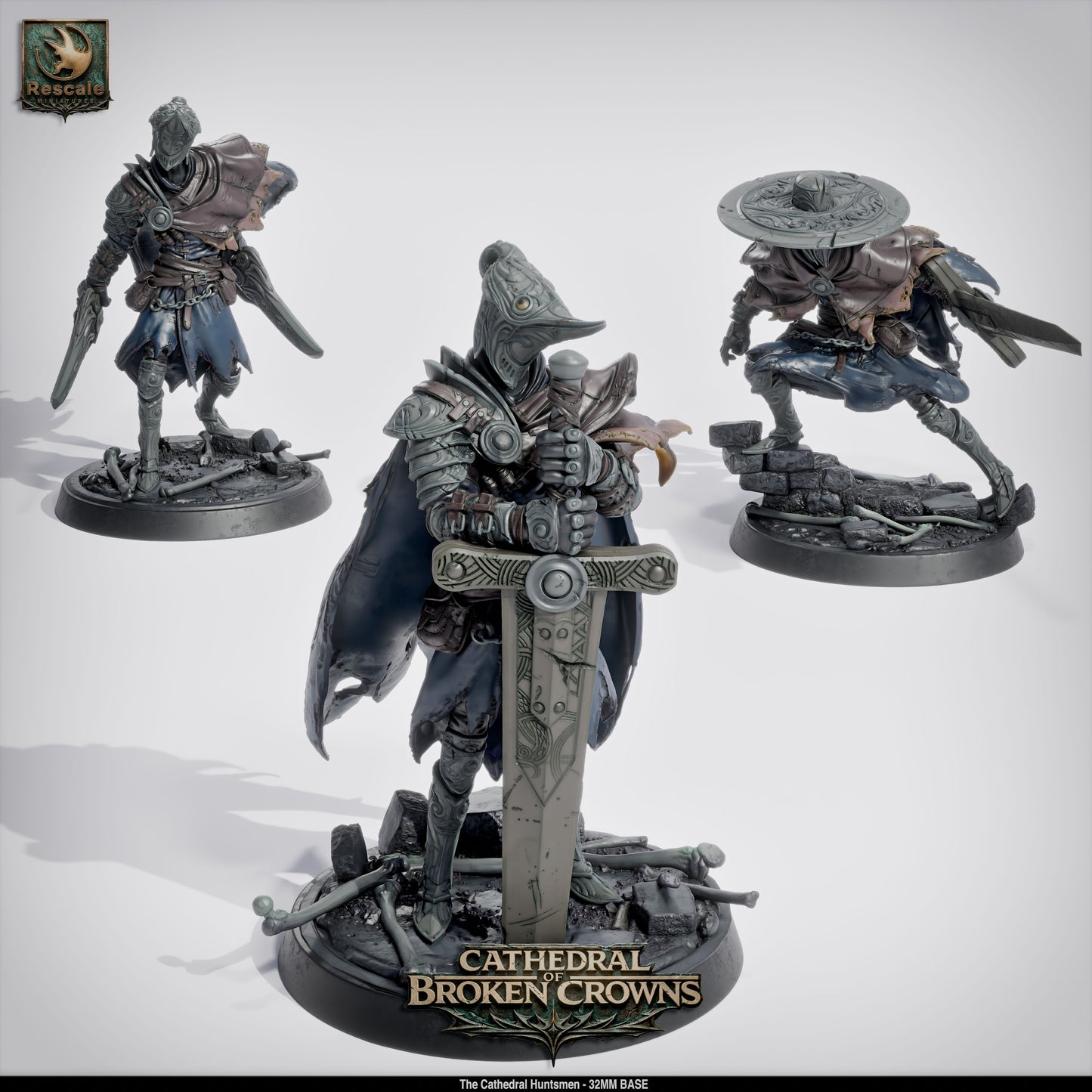 Cathedral Huntsmen Gothic Hunters DND Miniature TTRPG Resin Figure 32mm Base