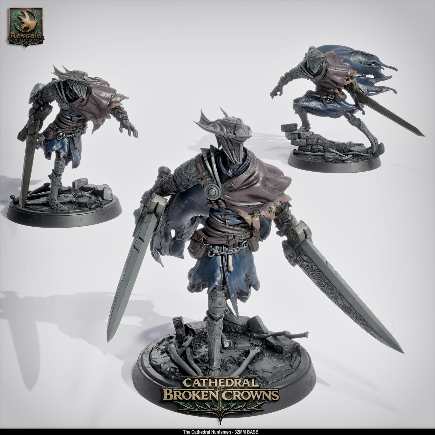 Cathedral Huntsmen Gothic Hunters DND Miniature TTRPG Resin Figure 32mm Base