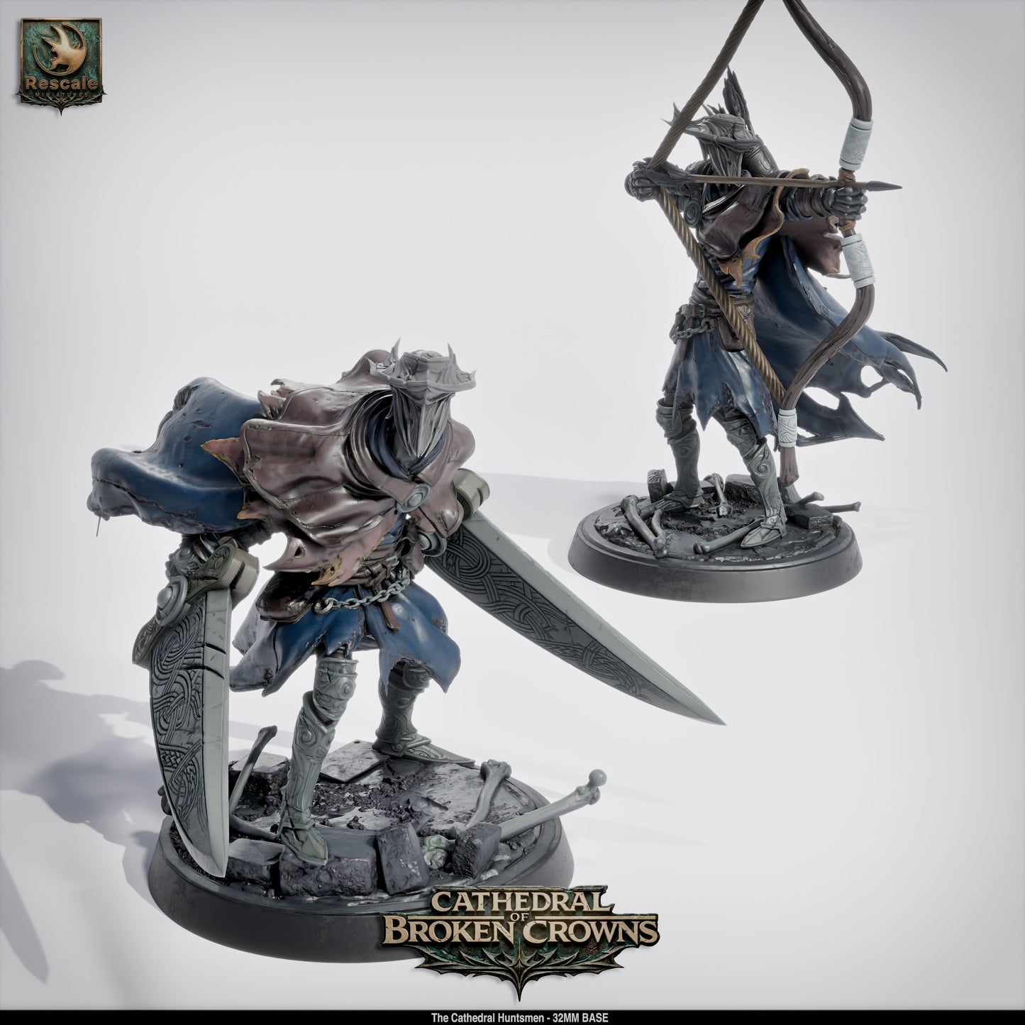 Cathedral Huntsmen Gothic Hunters DND Miniature TTRPG Resin Figure 32mm Base