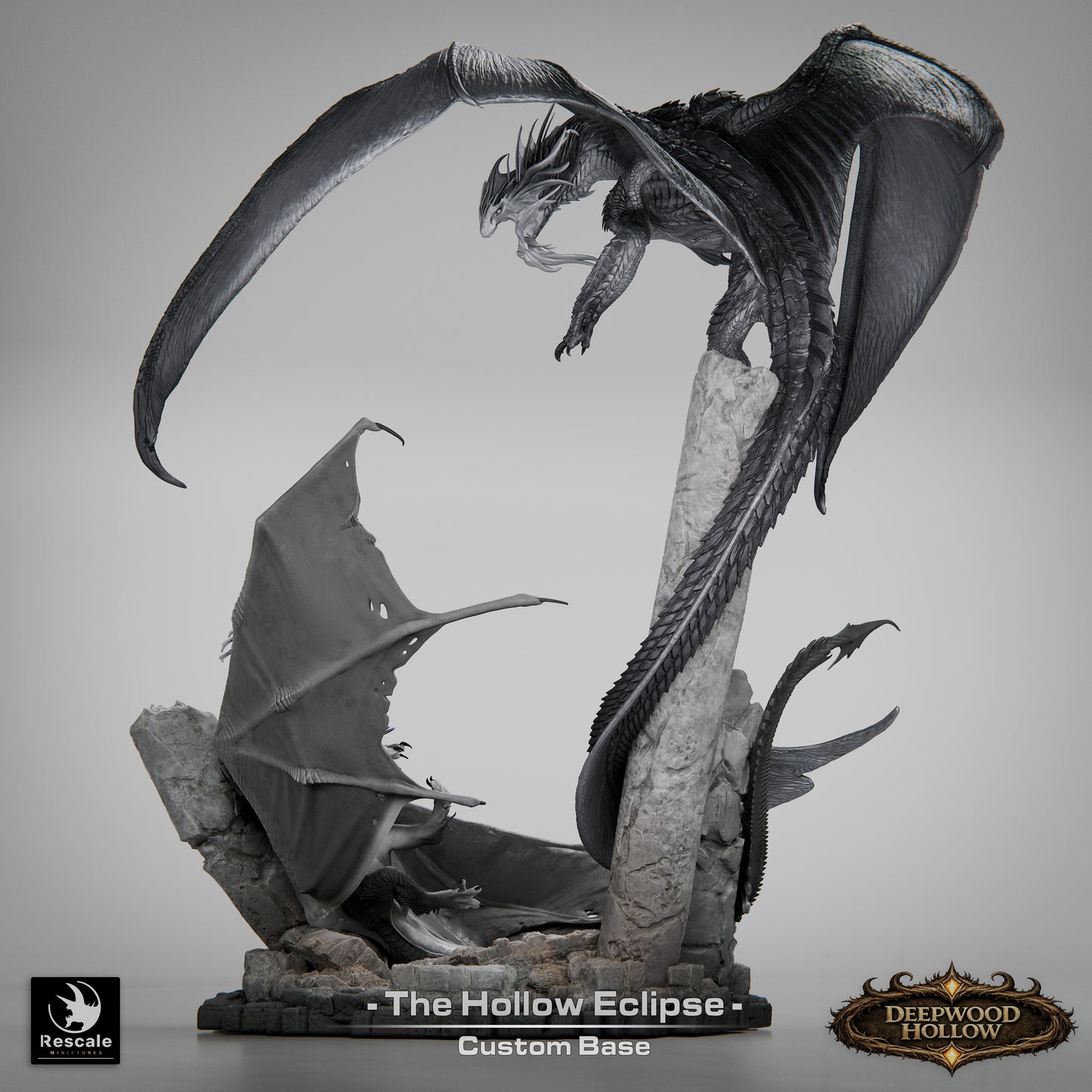 Hollow Eclipse Battle Diorama | Shadow War Display Scene | Resin Tabletop RPG Diorama