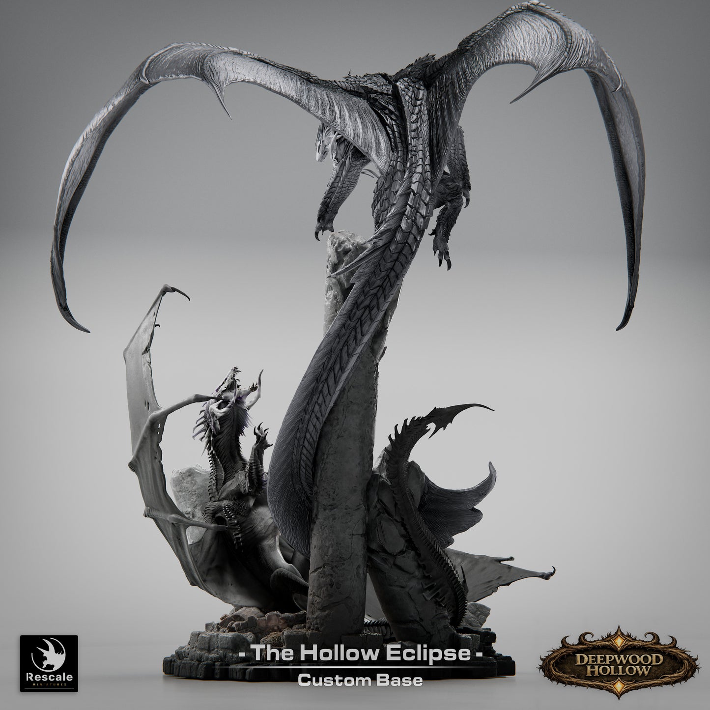 Hollow Eclipse Battle Diorama | Shadow War Display Scene | Resin Tabletop RPG Diorama