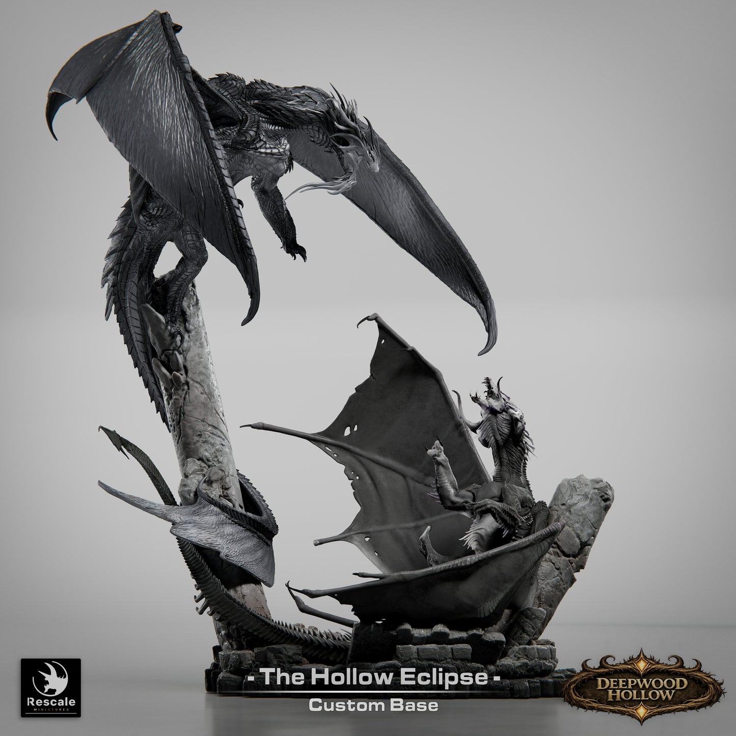 Hollow Eclipse Battle Diorama | Shadow War Display Scene | Resin Tabletop RPG Diorama