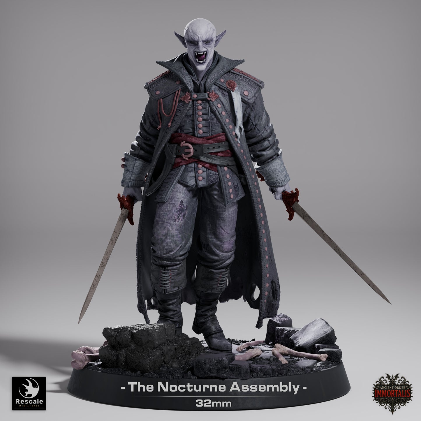 Nocturne Assembly D&D Miniature | Undead Cultist Figure | Resin 3D Printed Tabletop RPG Model | 32mm Base