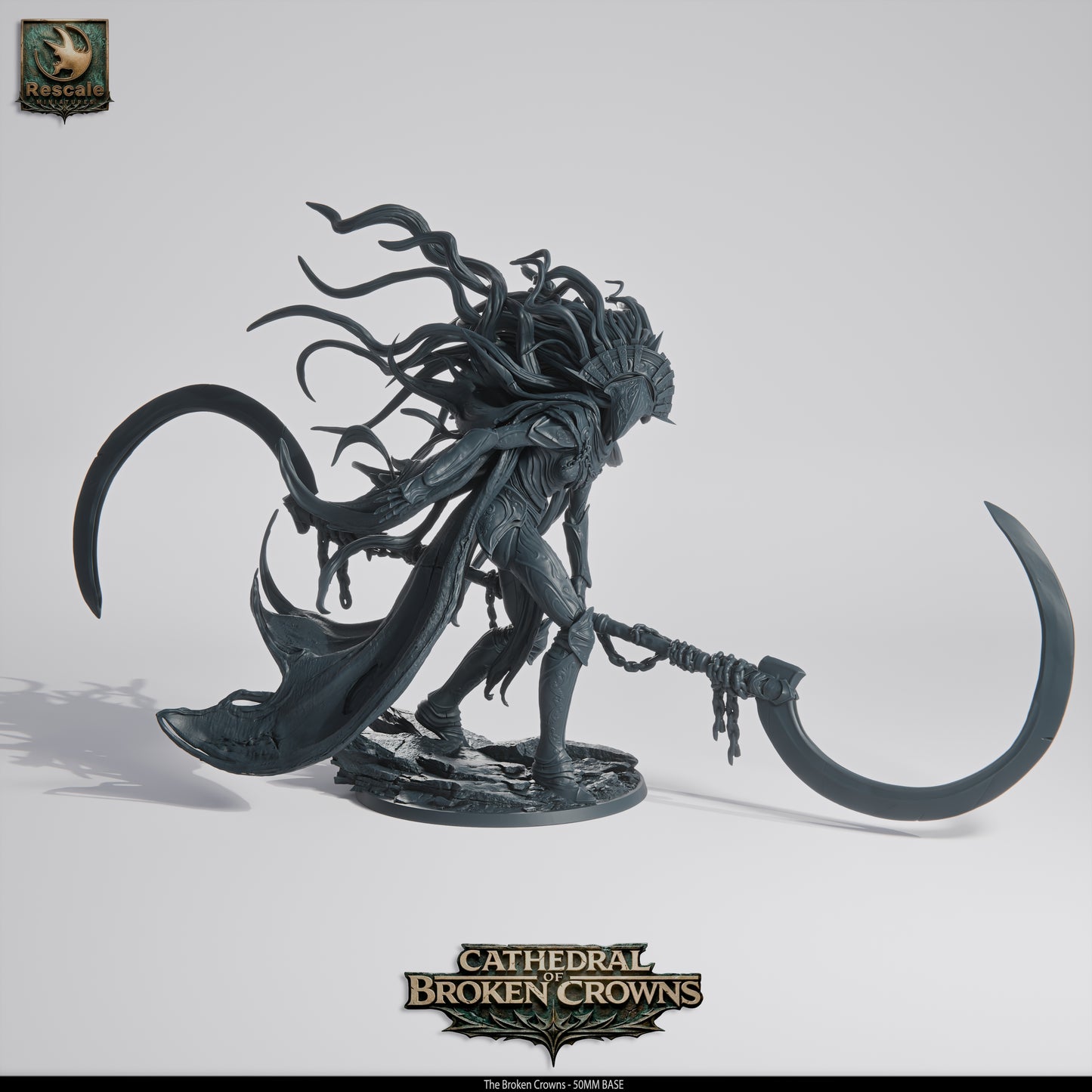 Crown Huntress Royal Monster Hunter DND Miniature TTRPG Resin Figure 75mm Base