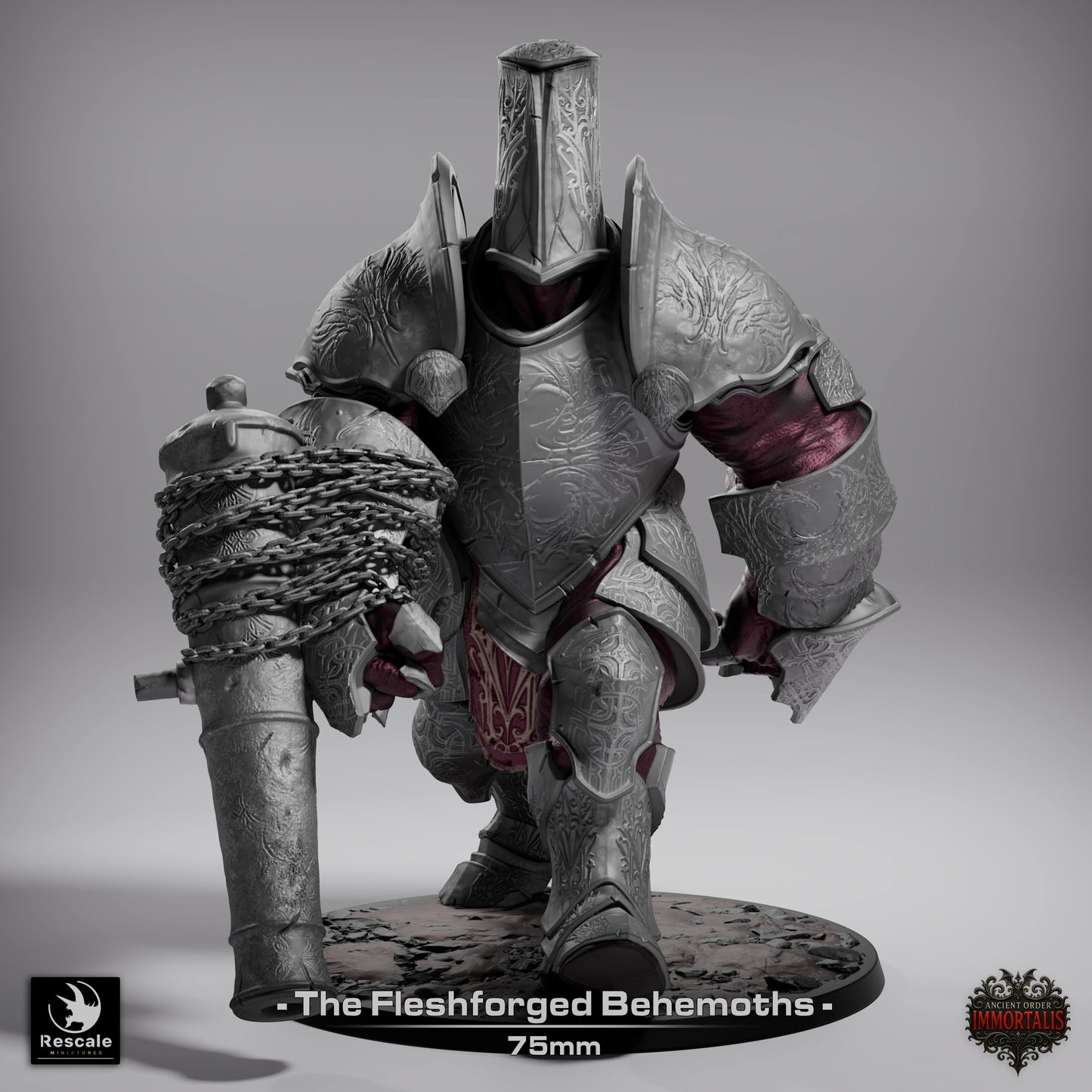 Fleshforged Behemoth Knight Large D&D Miniature | Undead Construct Warrior Figure | Resin 3D Printed Tabletop RPG Model | 75mm Base