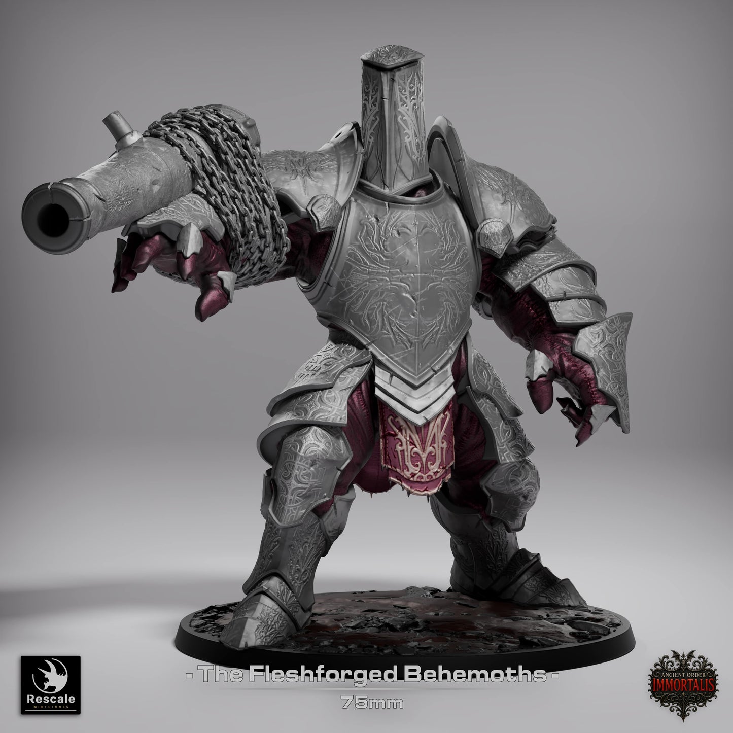 Fleshforged Behemoth Knight Large D&D Miniature | Undead Construct Warrior Figure | Resin 3D Printed Tabletop RPG Model | 75mm Base